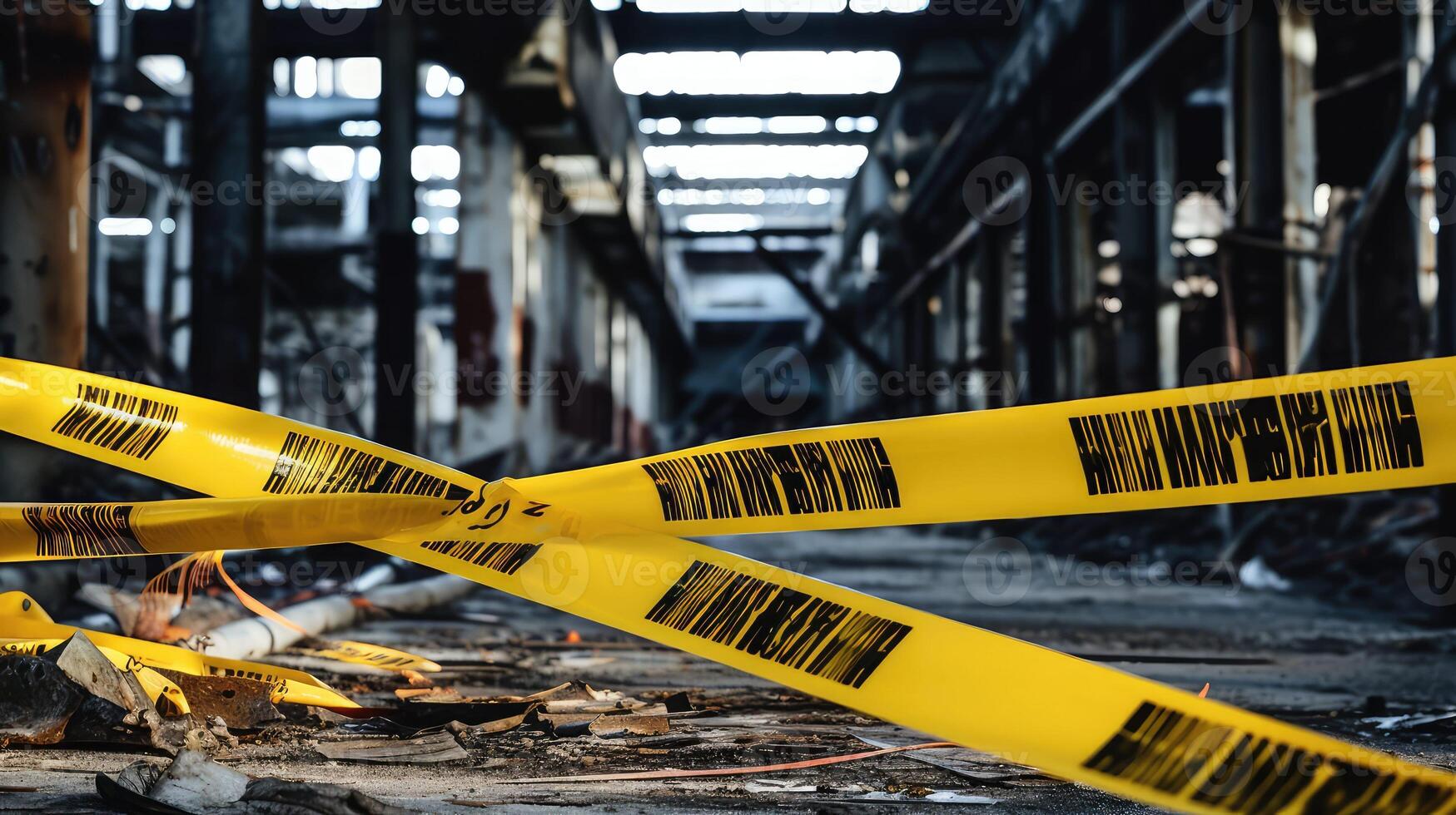 hazard yellow black tape photo