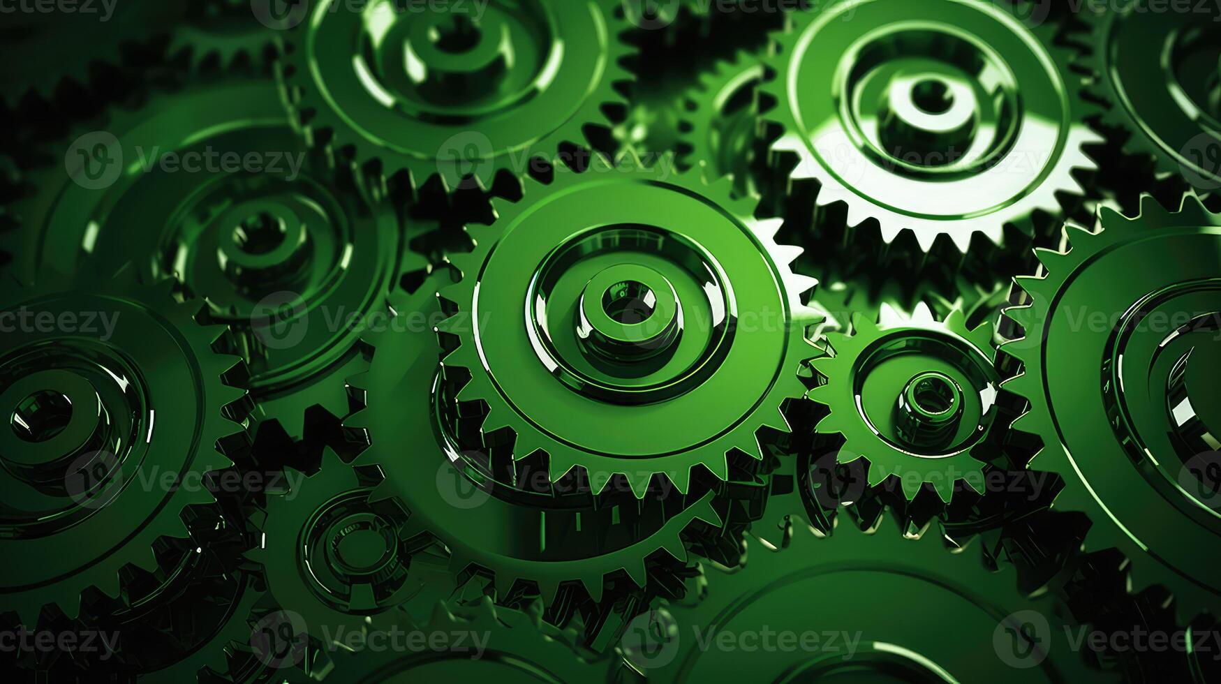 interlocking green gears photo