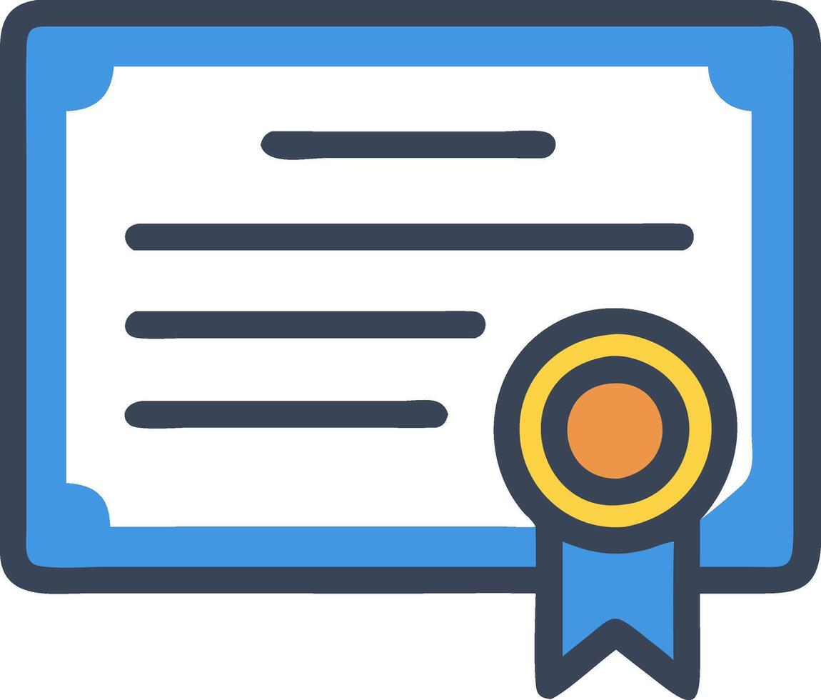 Achievement Certificate Icon for Qualification, Award, and Document Validation vector
