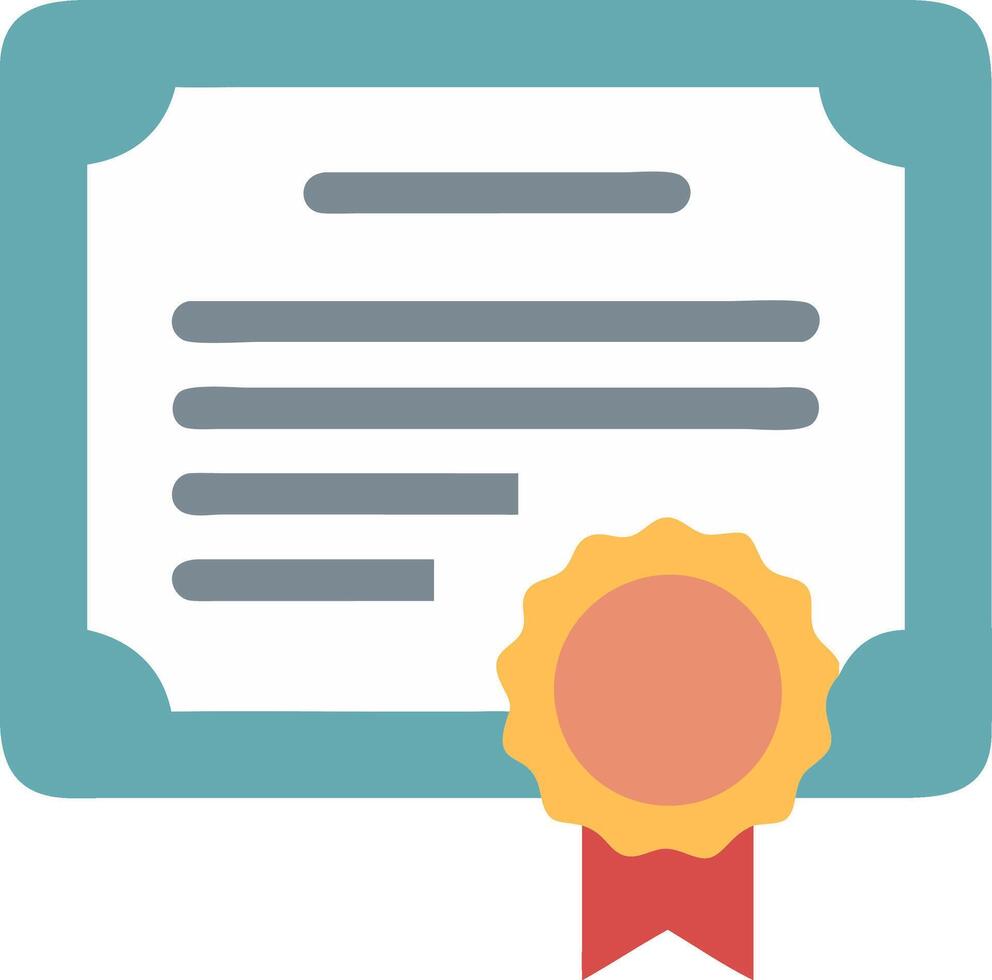 Certificate Icon for Award, Achievement, and Document Validation vector