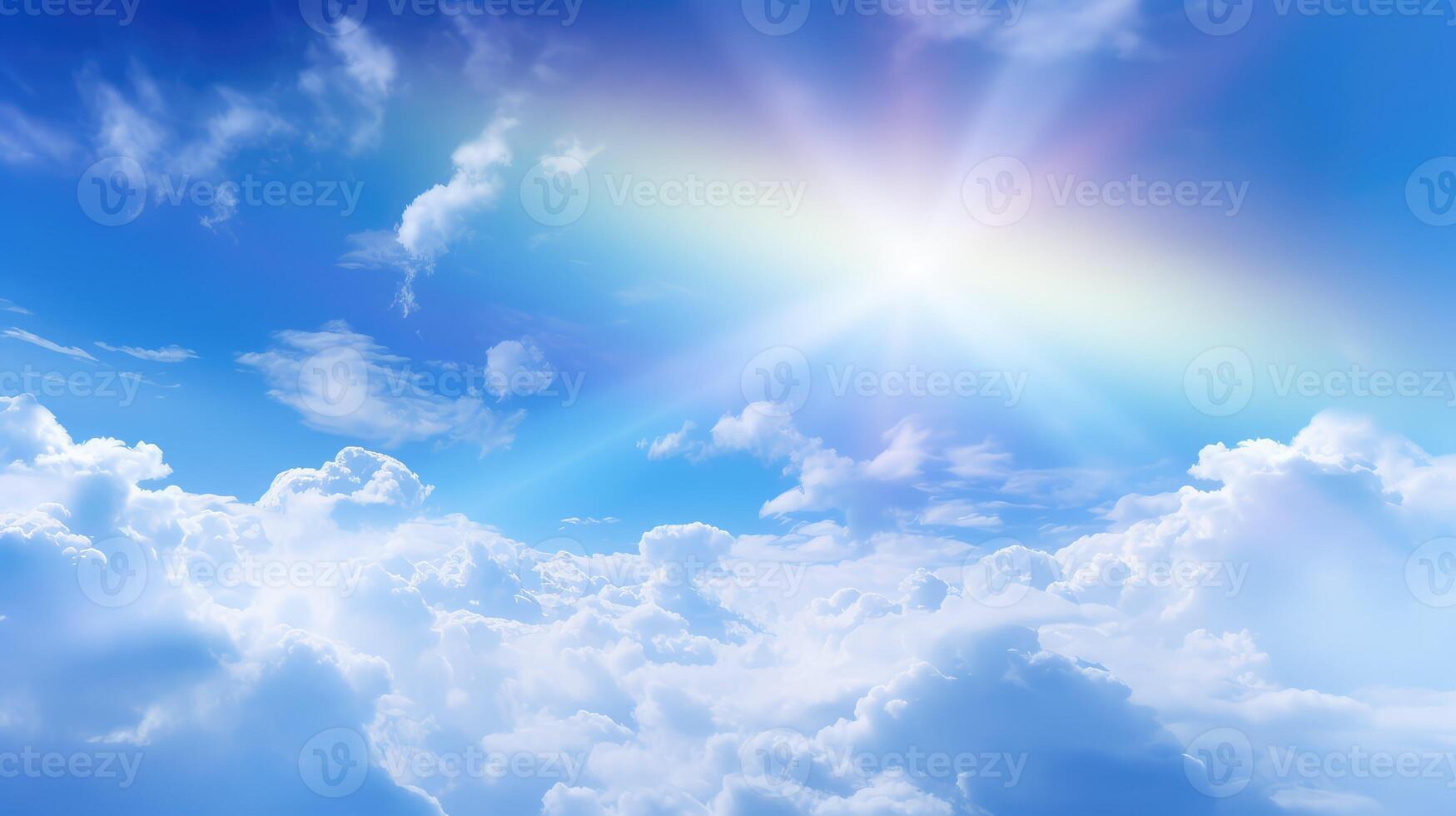 rainbow sky clouds blue photo