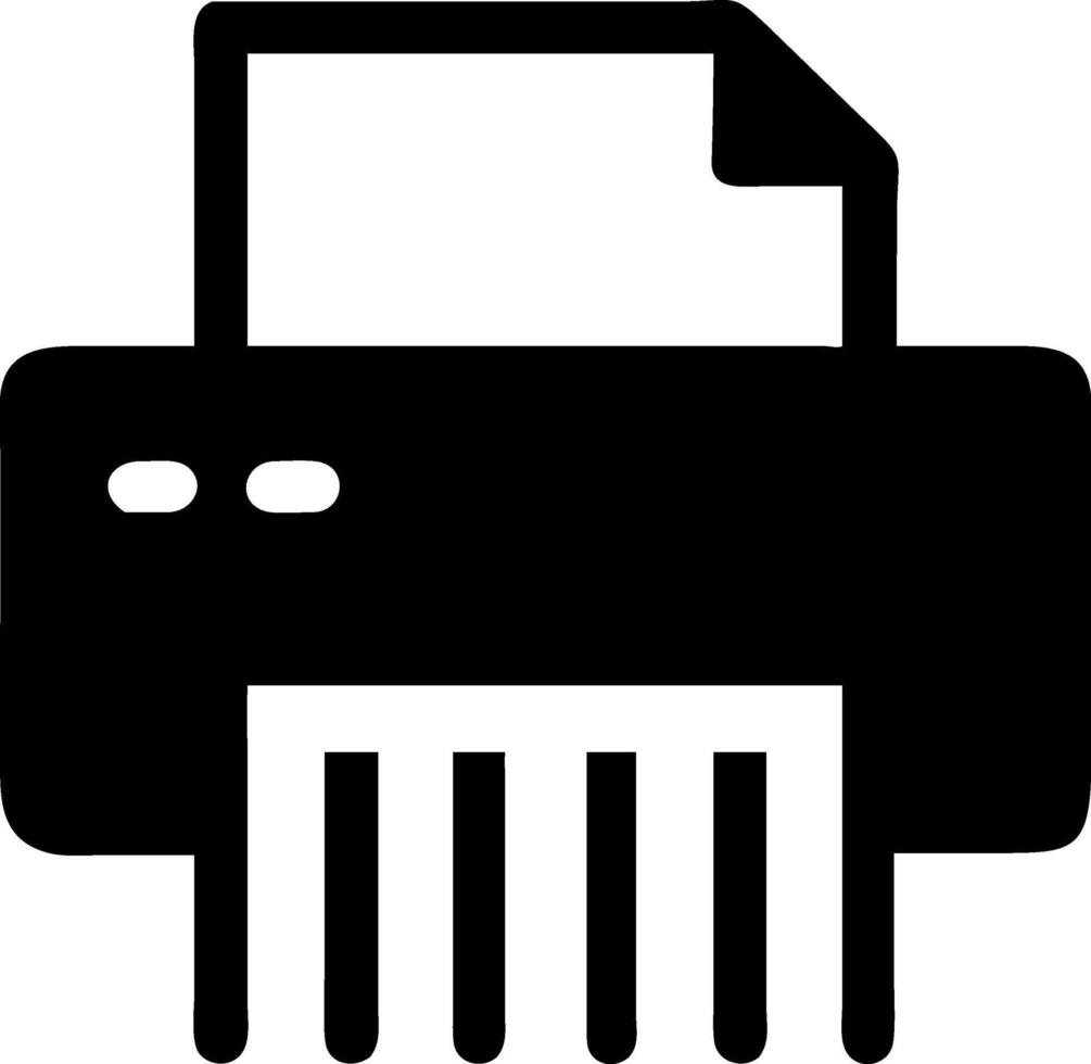 Paper Shredder Icon for Document Disposal and Confidentiality Protection vector