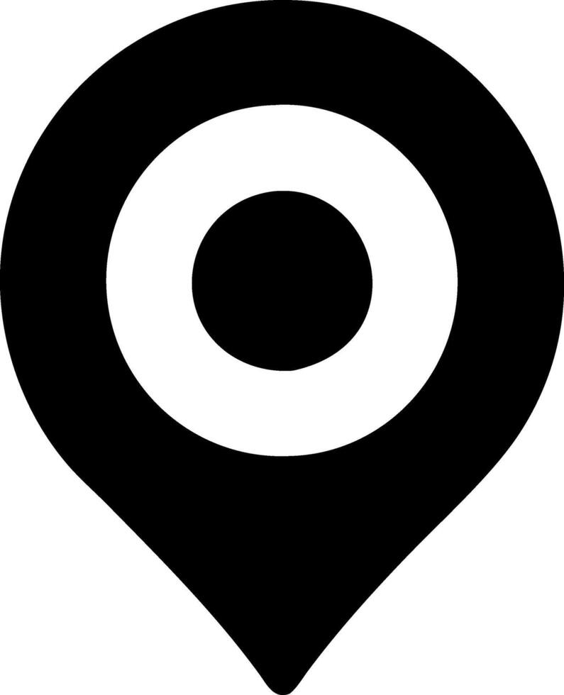 a black and white pin with an eye on it vector