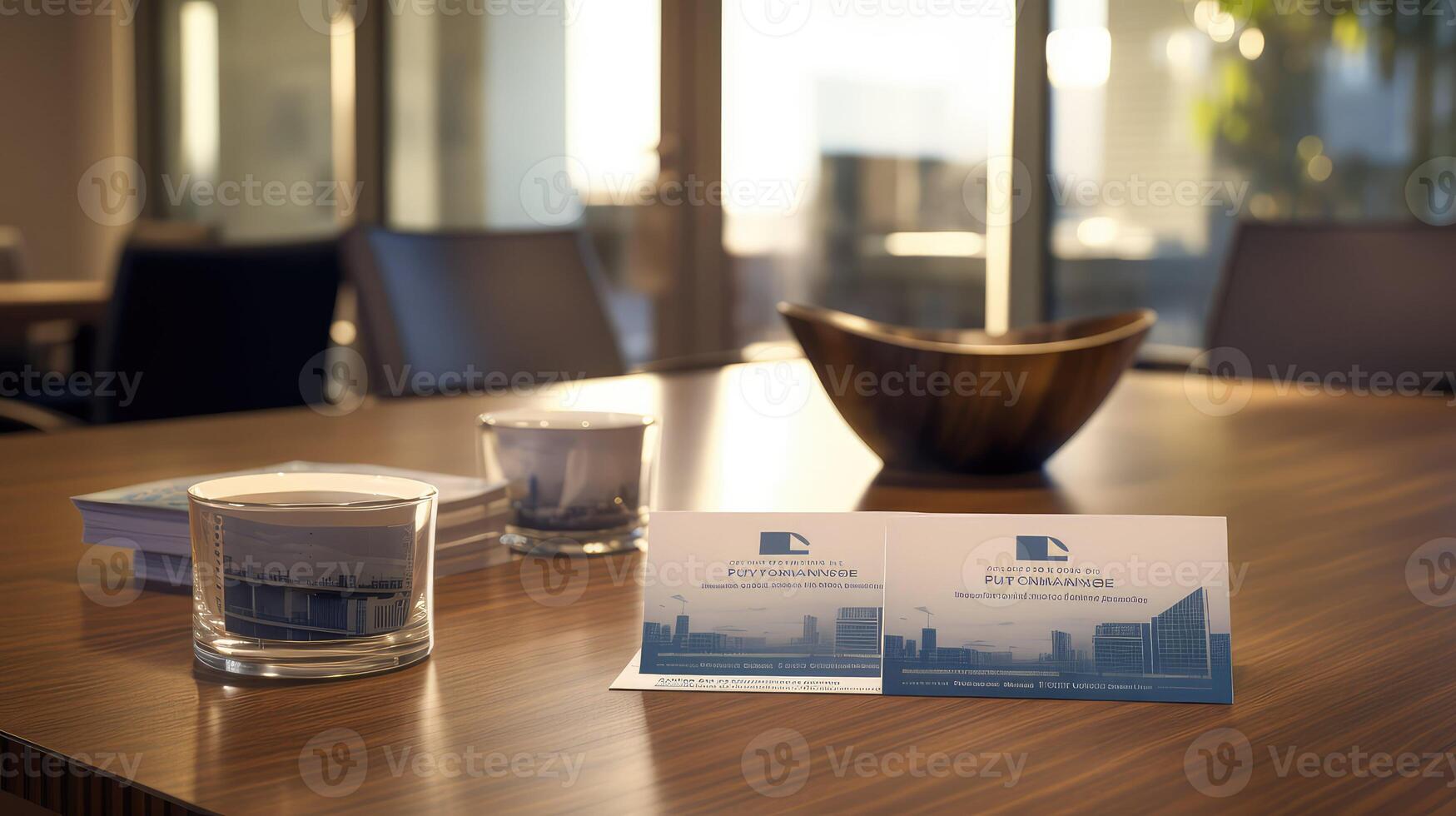 meeting business card on table photo