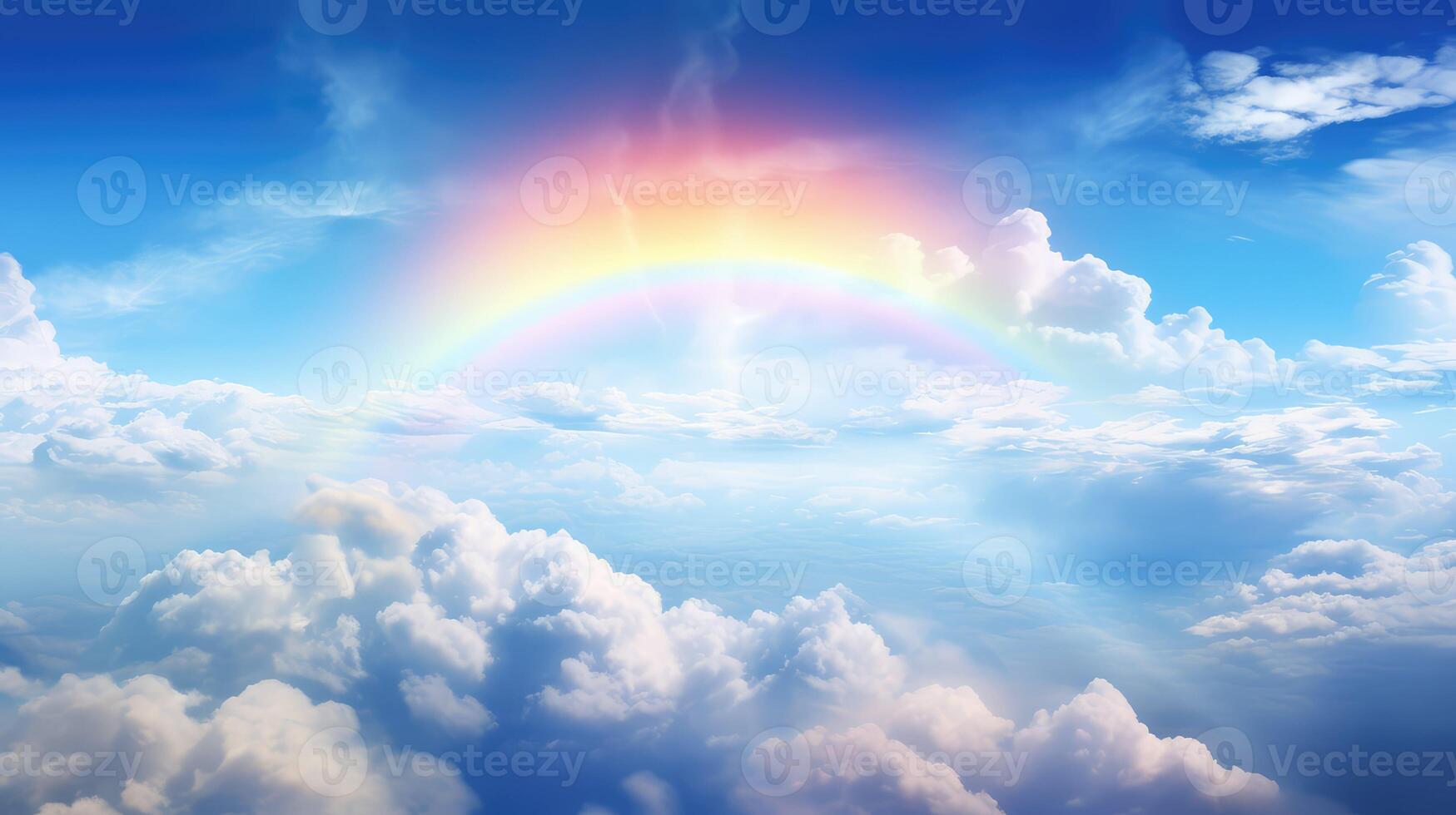 fluffy clouds and blue sky photo