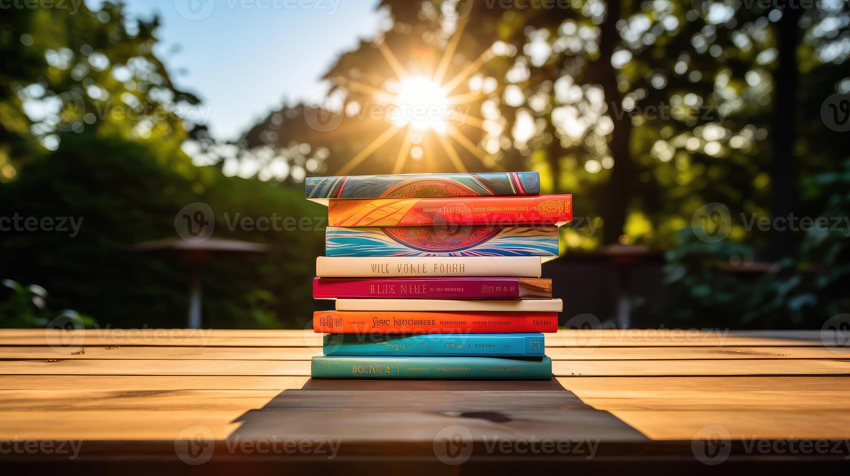 stack book sun photo