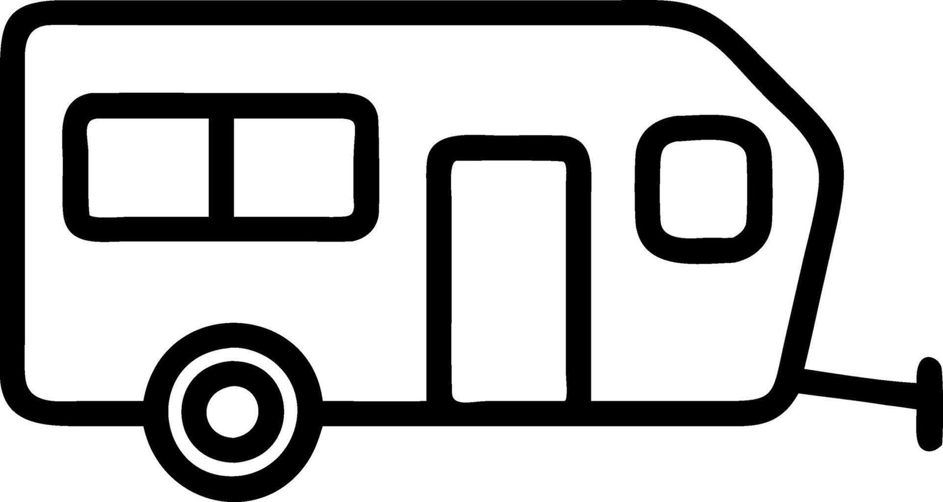 Caravan Icon for Road Trips, Travel Adventures, and Outdoor Camping vector