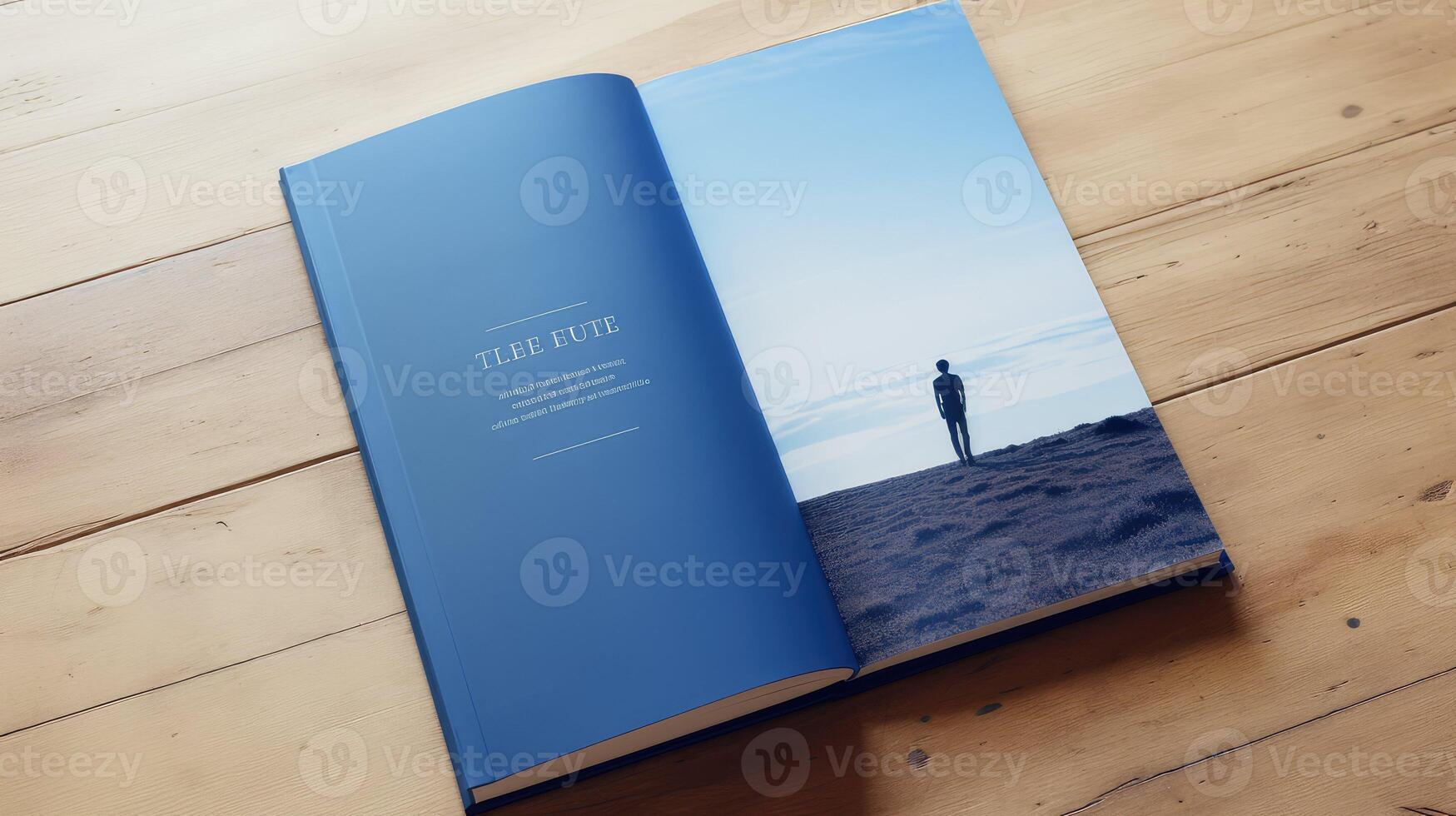 modern editable text blue photo