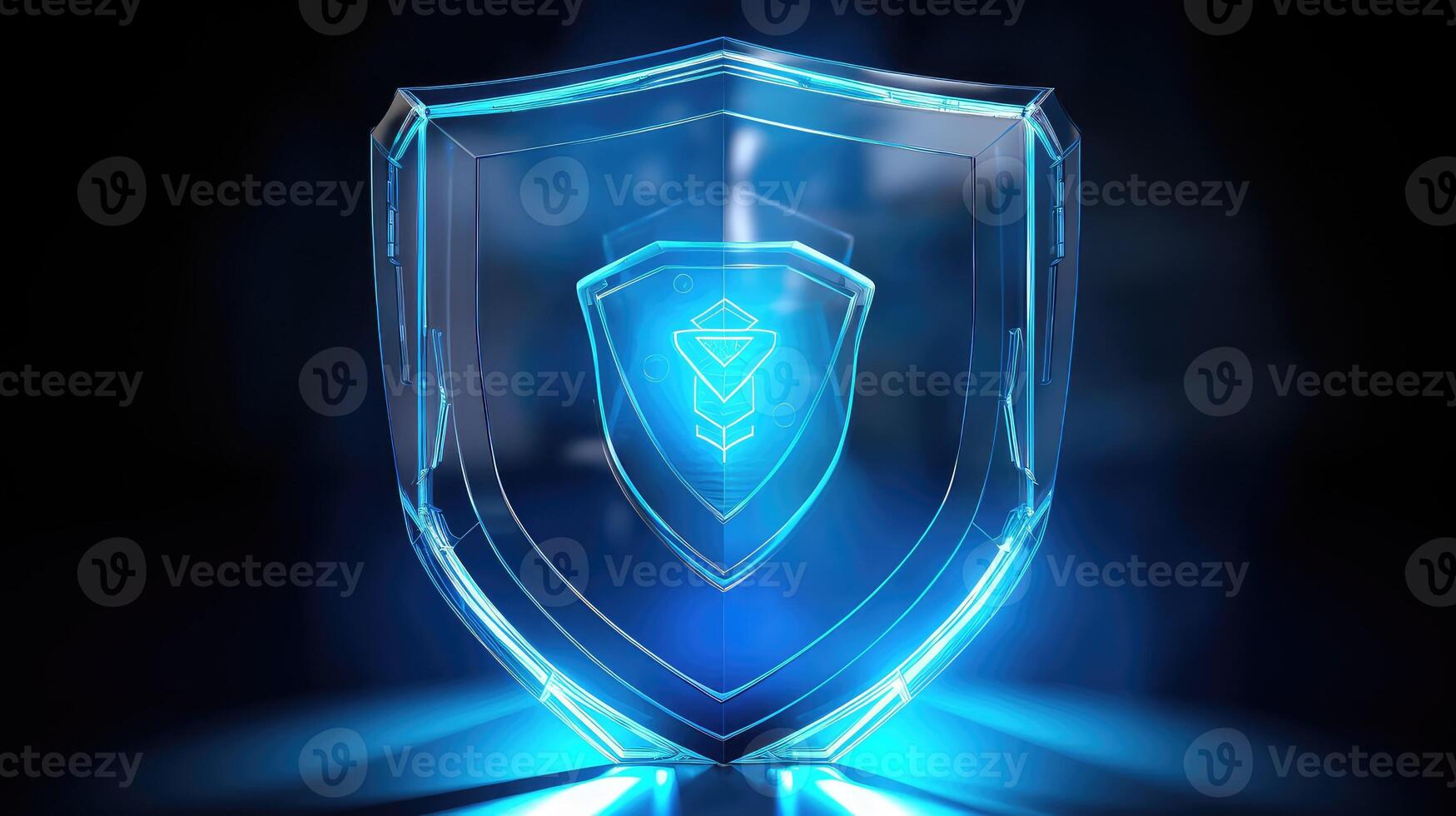 futuristic blue shield photo