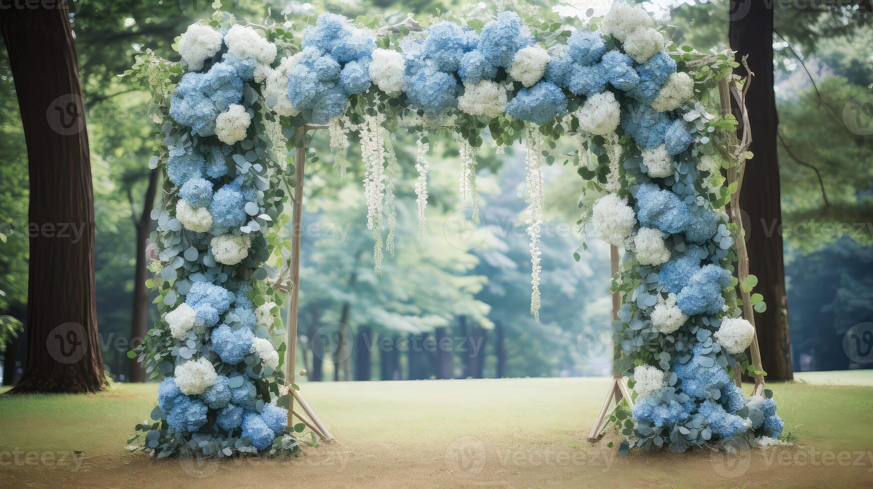 arch blue garland photo