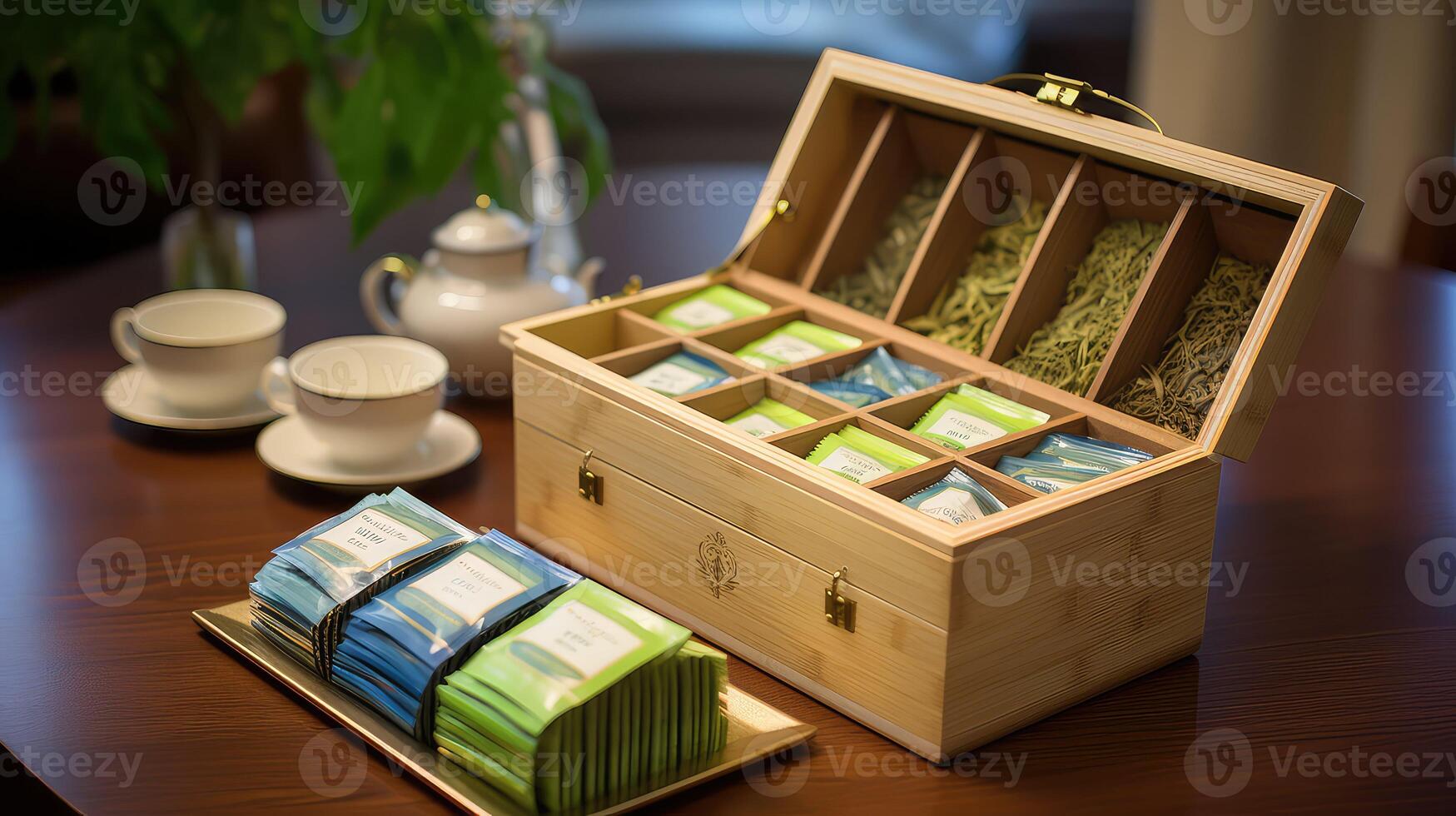 sample bamboo tea box photo