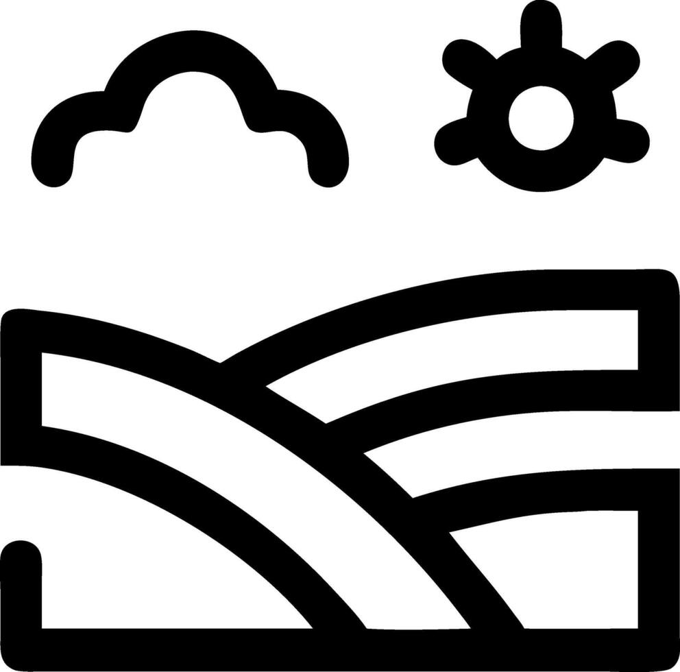 Peaceful Fields Landscape Icon for Agriculture, Nature, and Rural Living vector