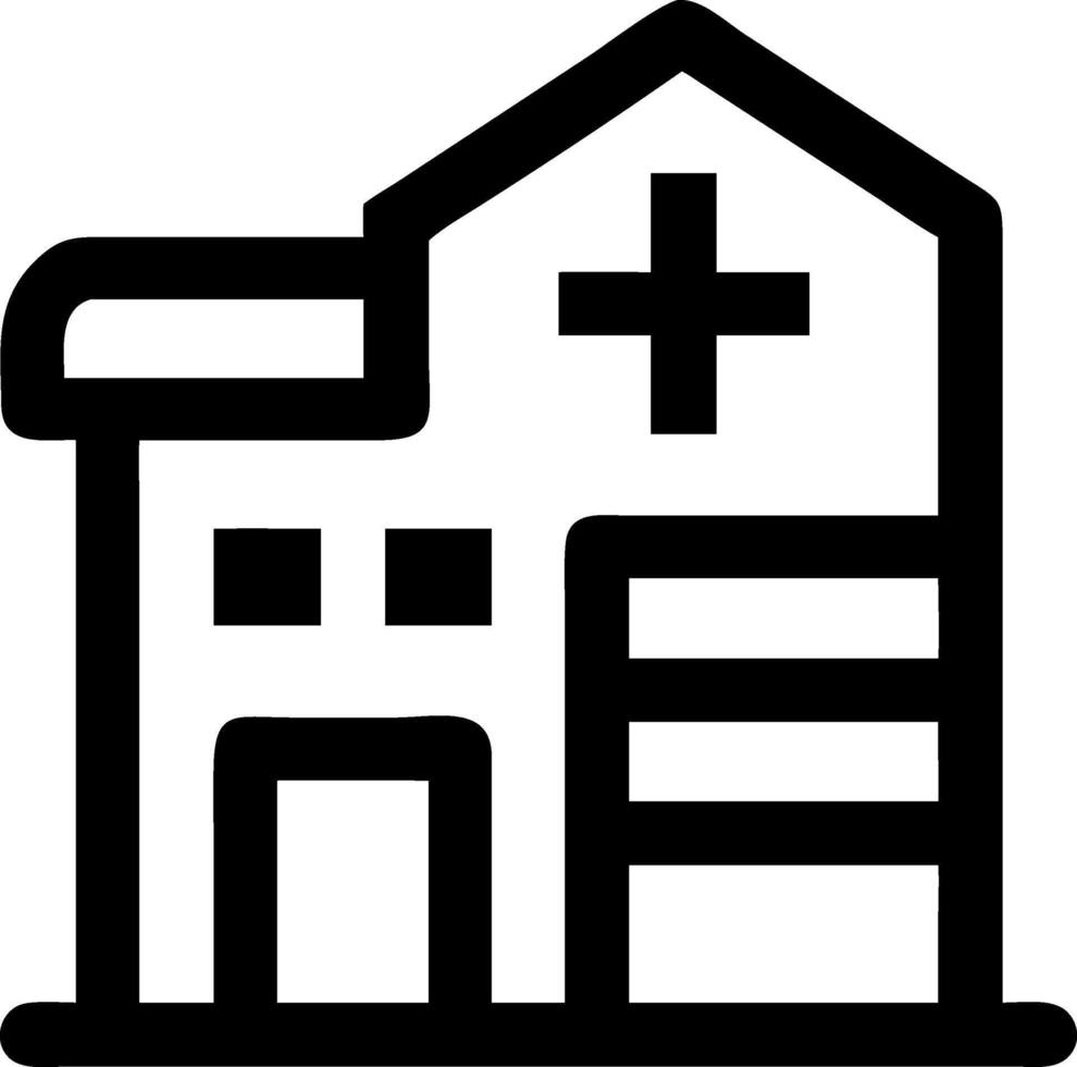 Hospital Property Icon for Medical Facilities, Healthcare Services, and Care vector