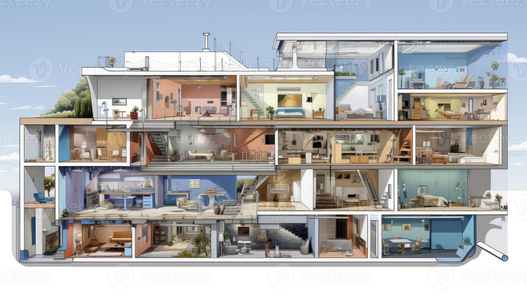 blueprint house cross section photo