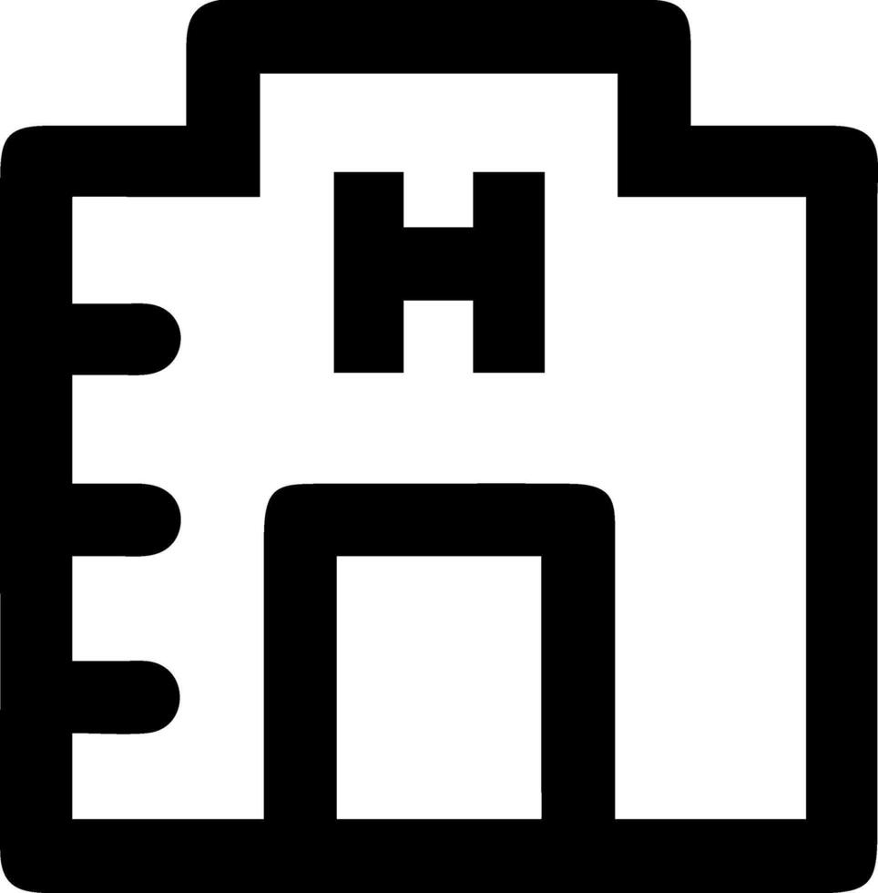 Hotel Building Icon for Accommodation and Travel Services vector