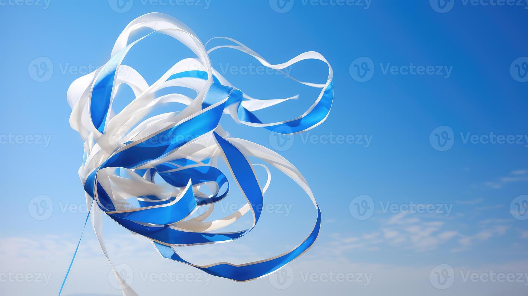 dynamic blue and white ribbon photo