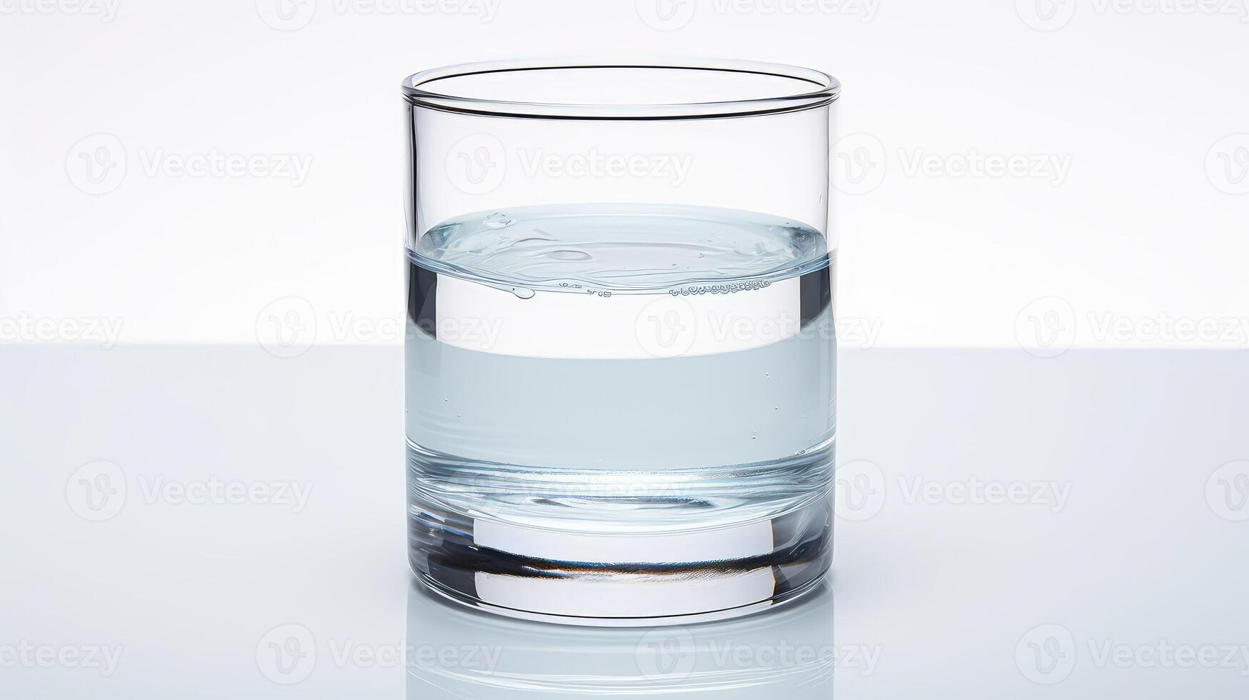 clear glass of water on white background photo