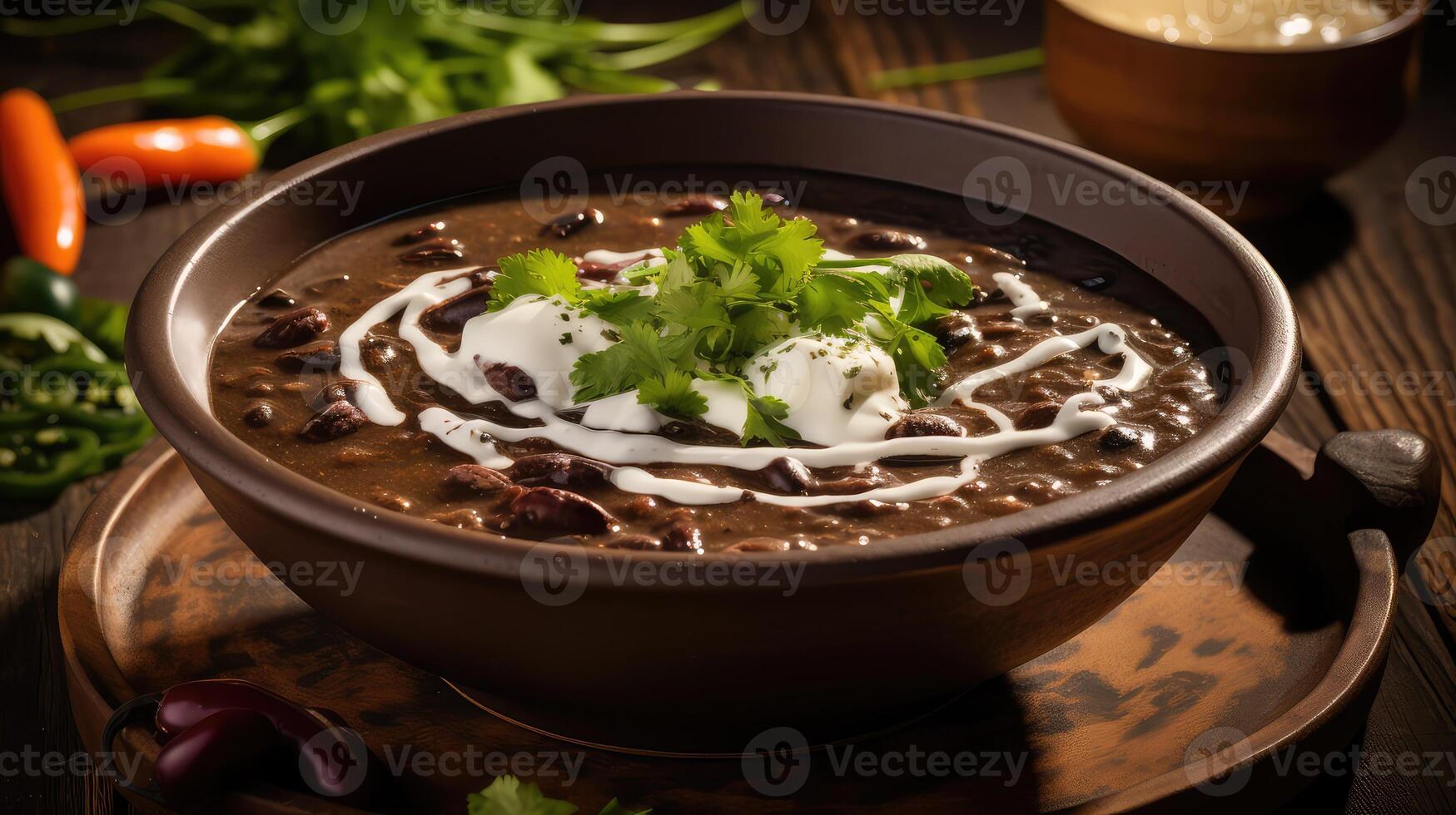 sourcream cooked black beans photo