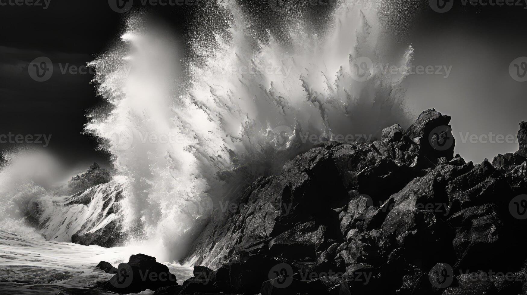 sea black and white water photo