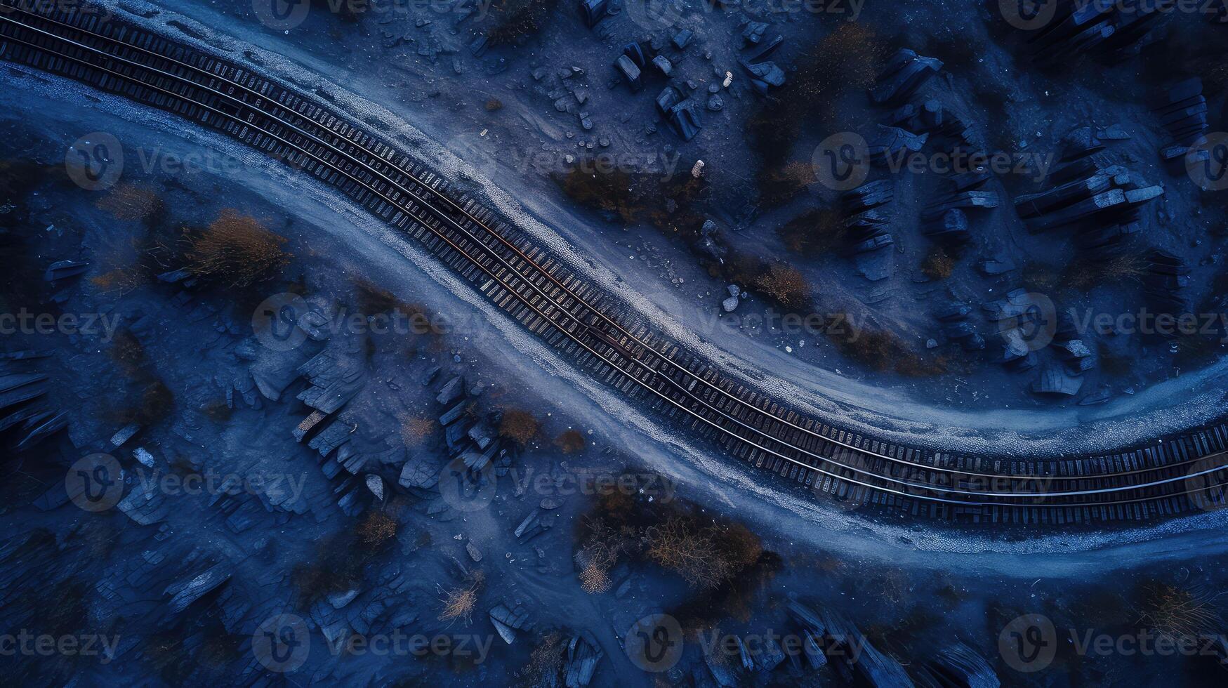 curves blue track photo