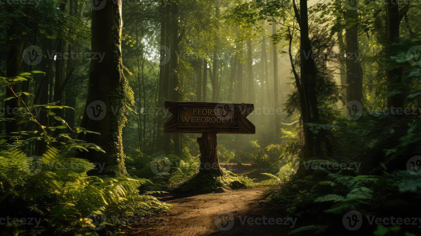 rustic wooden road sign photo