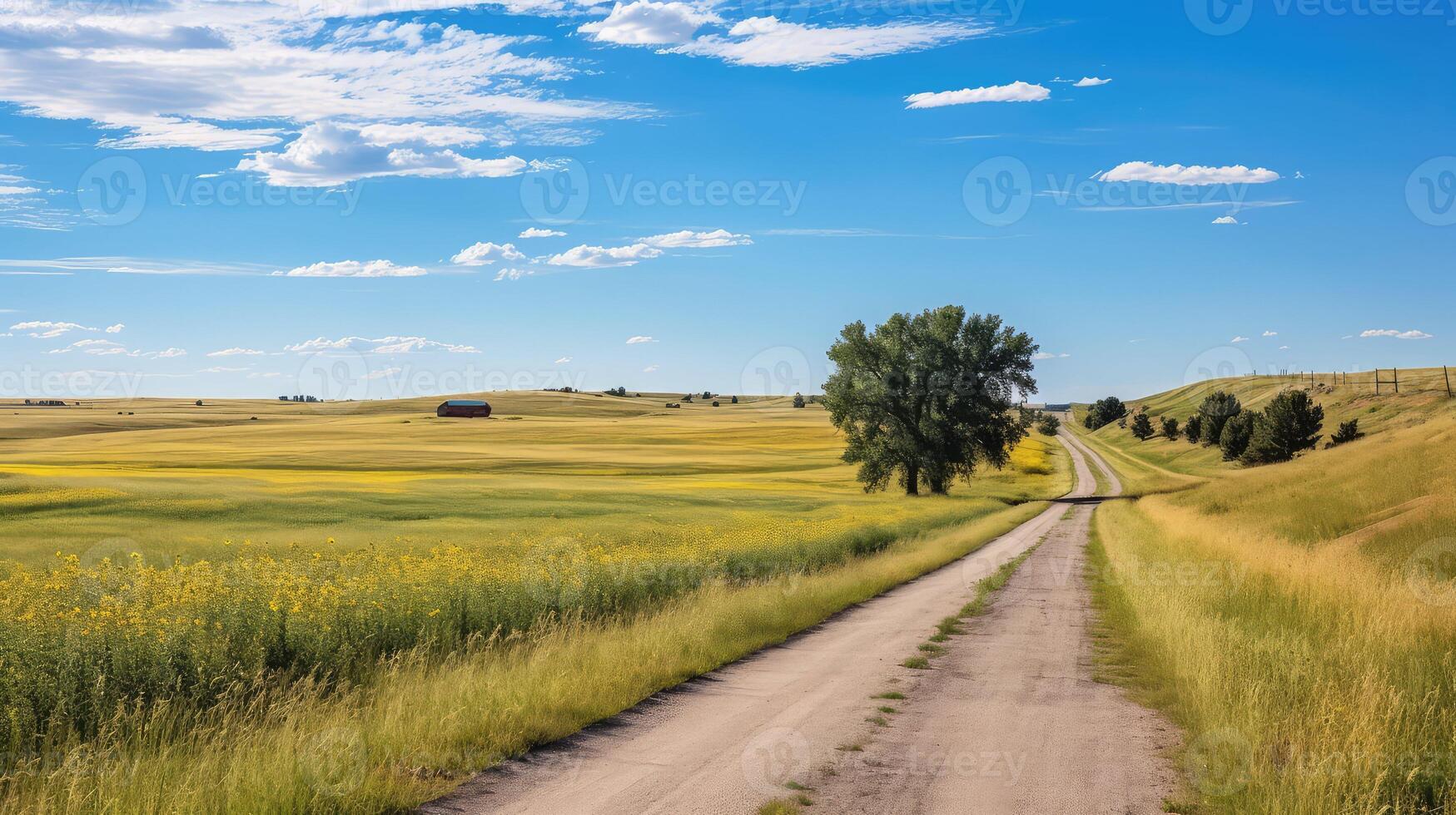 grassland prairie road photo