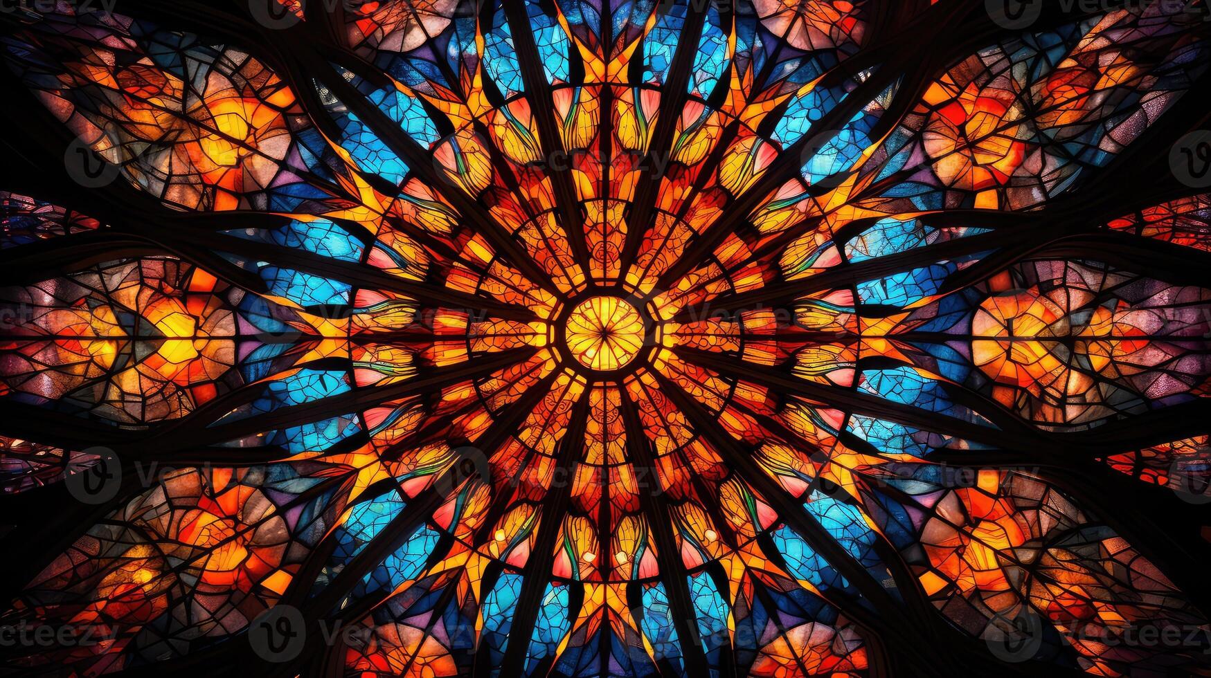 ceiling stained glass illustration photo