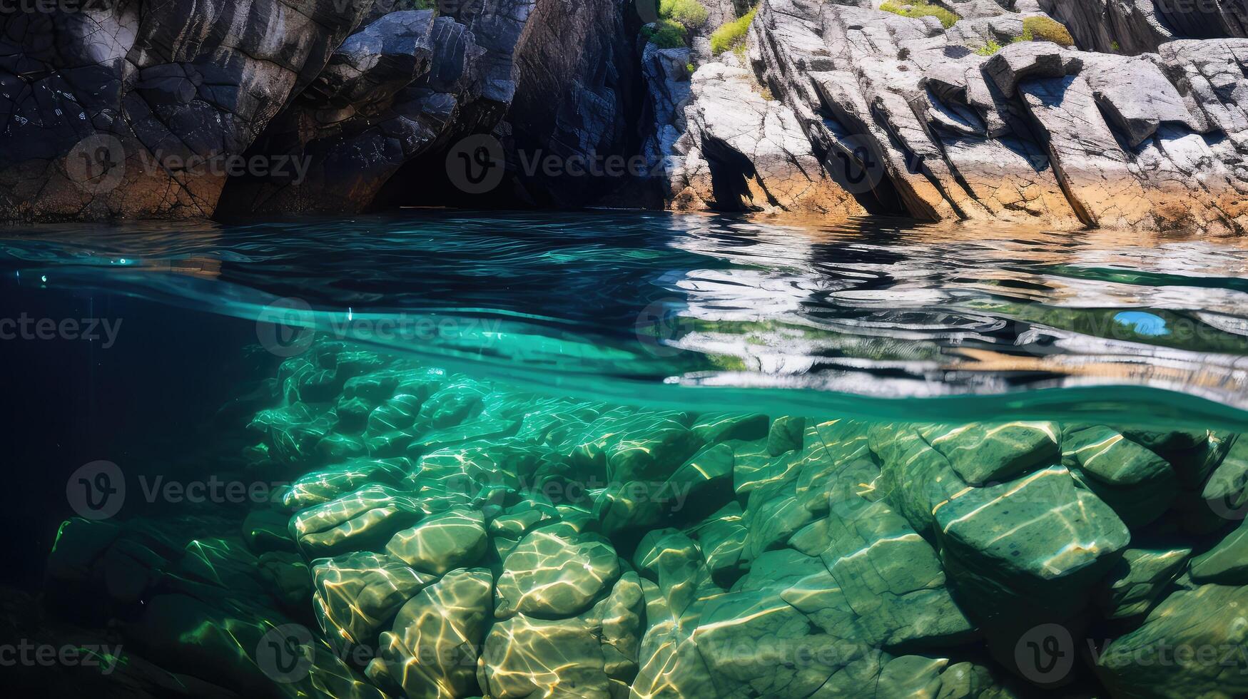 rocks water transparent photo
