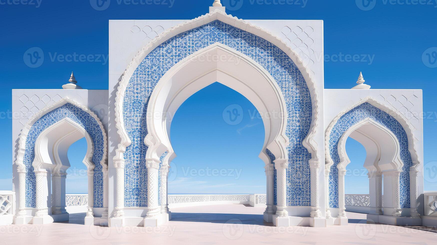 patterns blue arabic arch photo