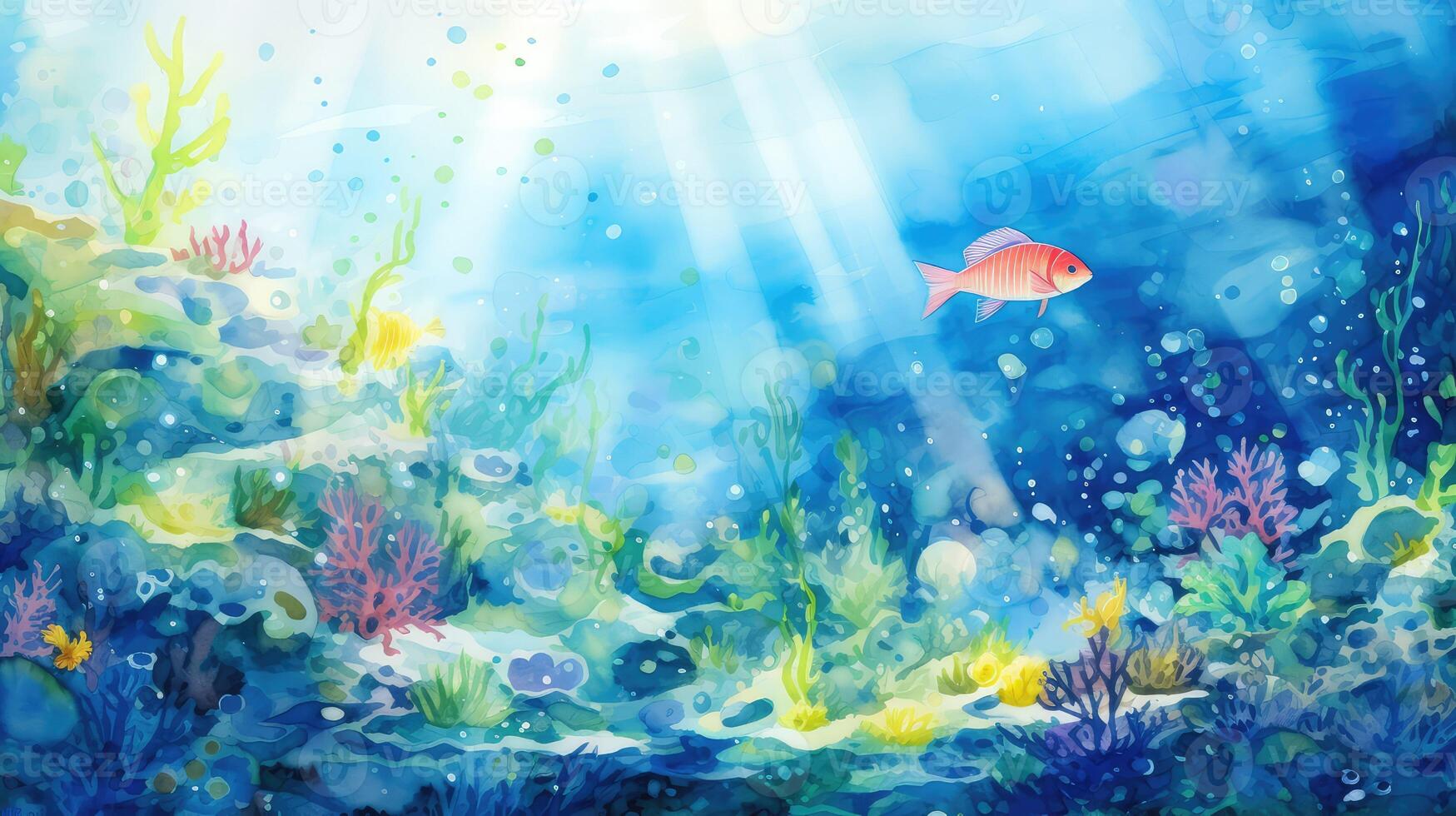 creatures water color blue photo