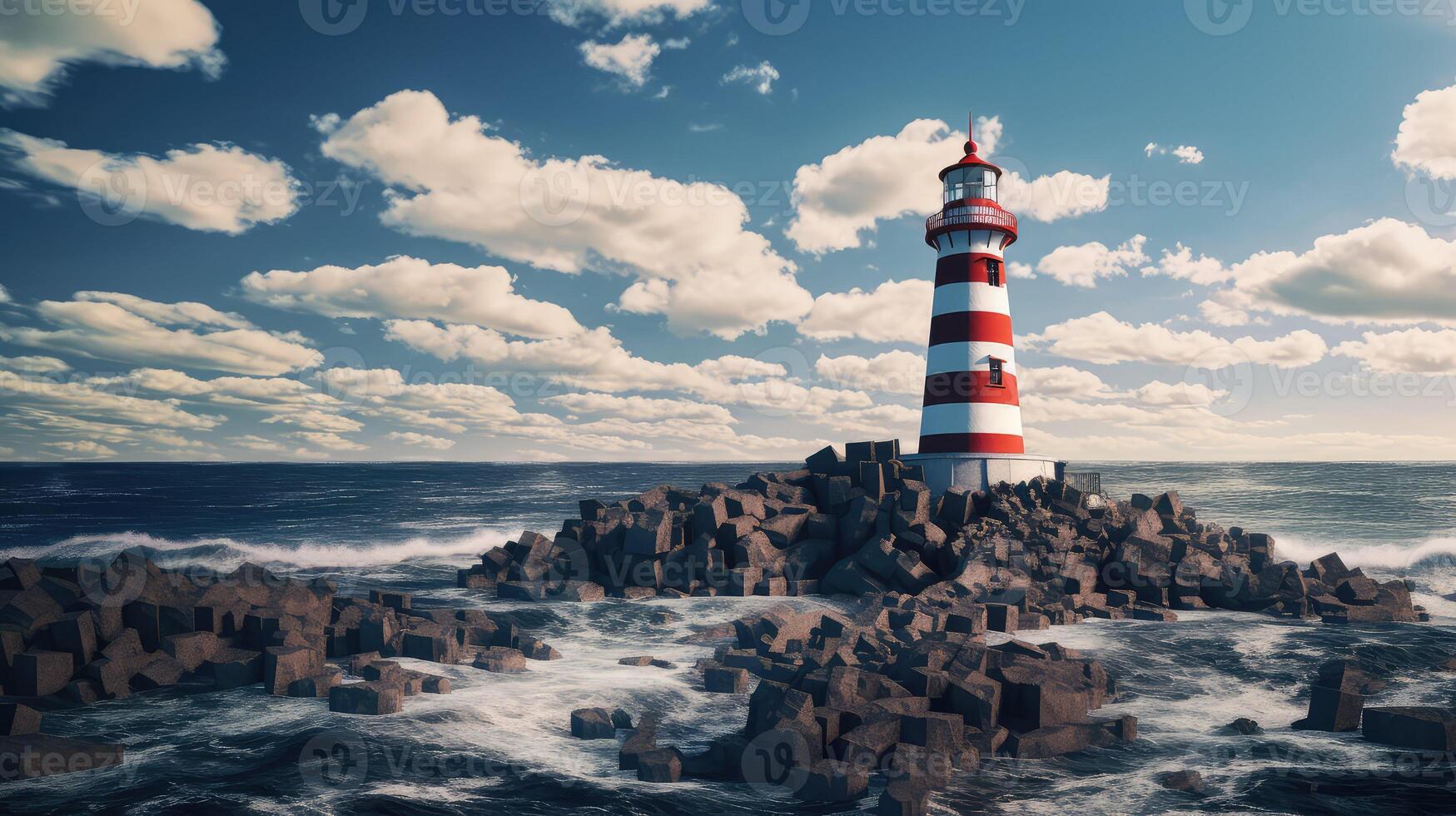 picturesque red blue white photo