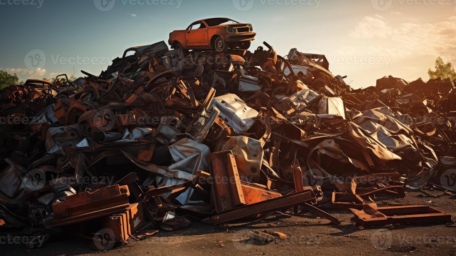 car scrap metal recycling photo