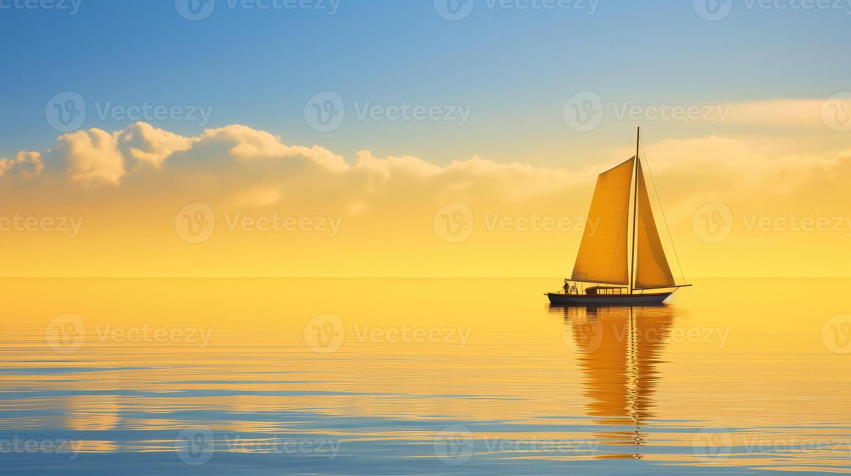 sailing yellow blue background photo