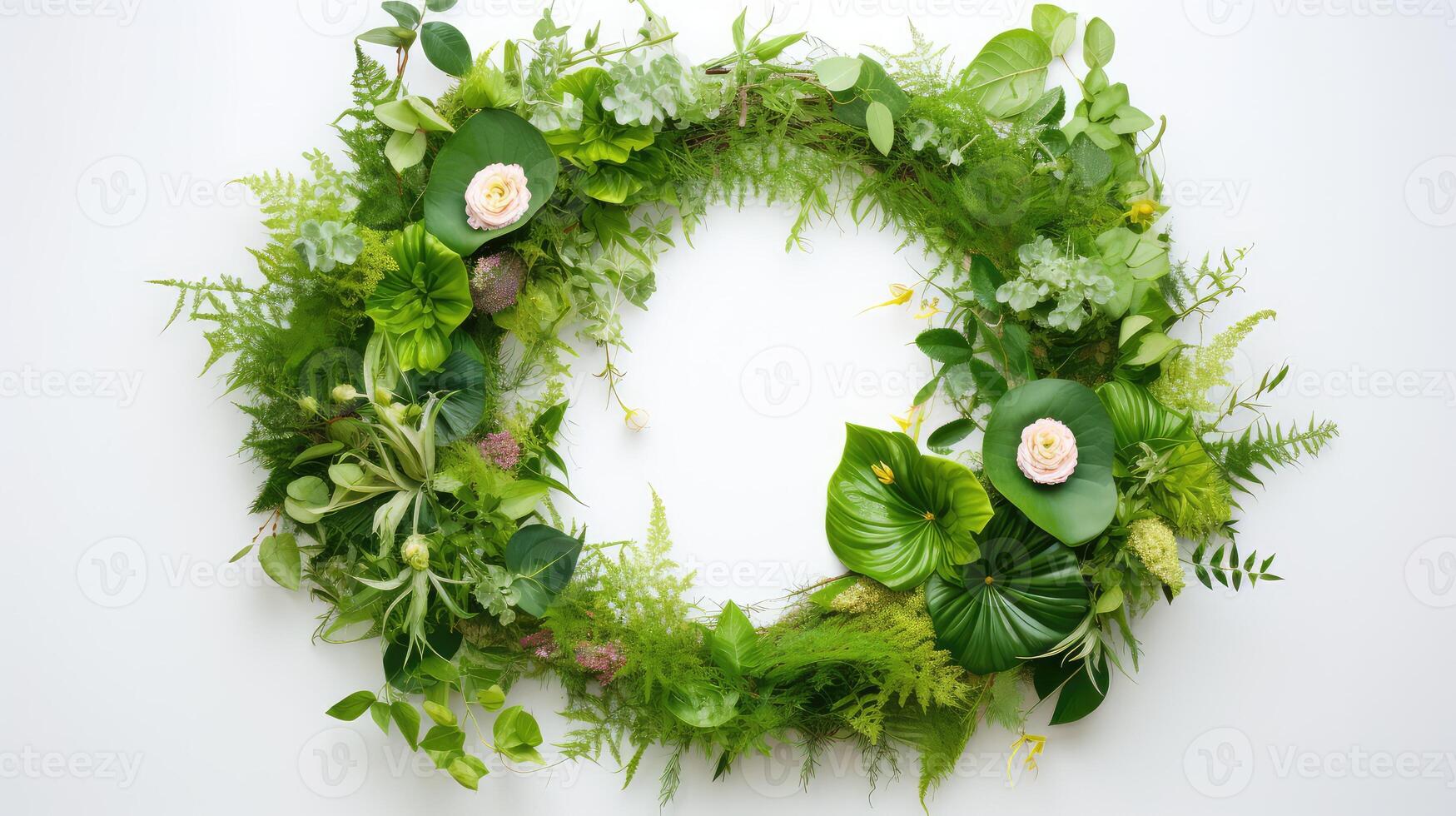 home green floral wreath photo
