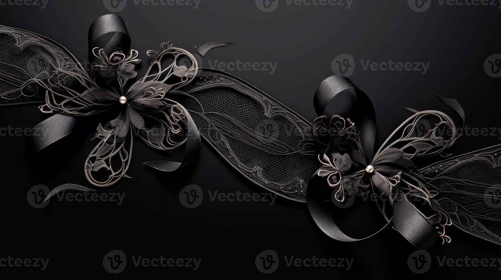 floral black lace ribbon photo