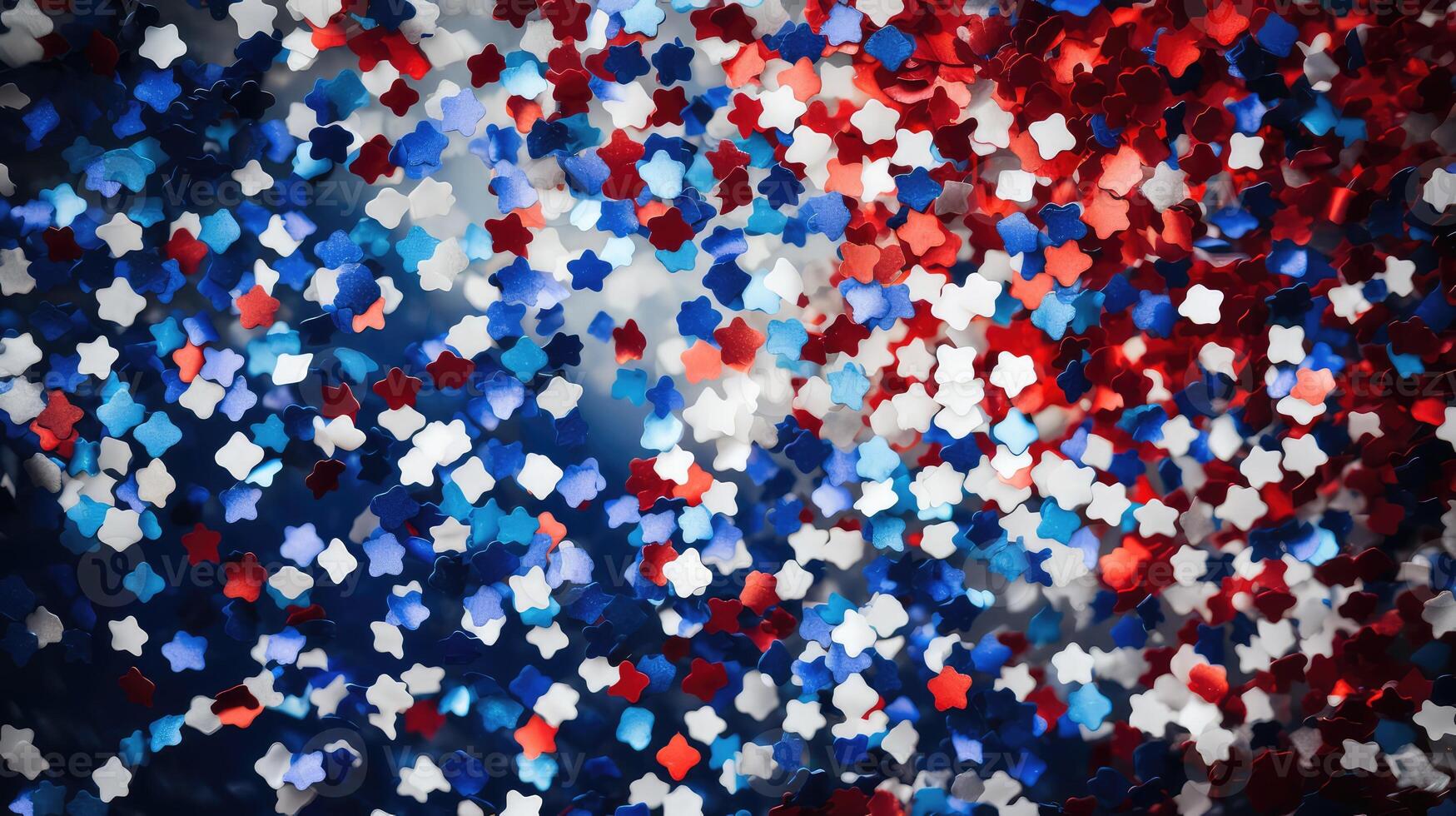 dynamic red white and blue confetti background photo
