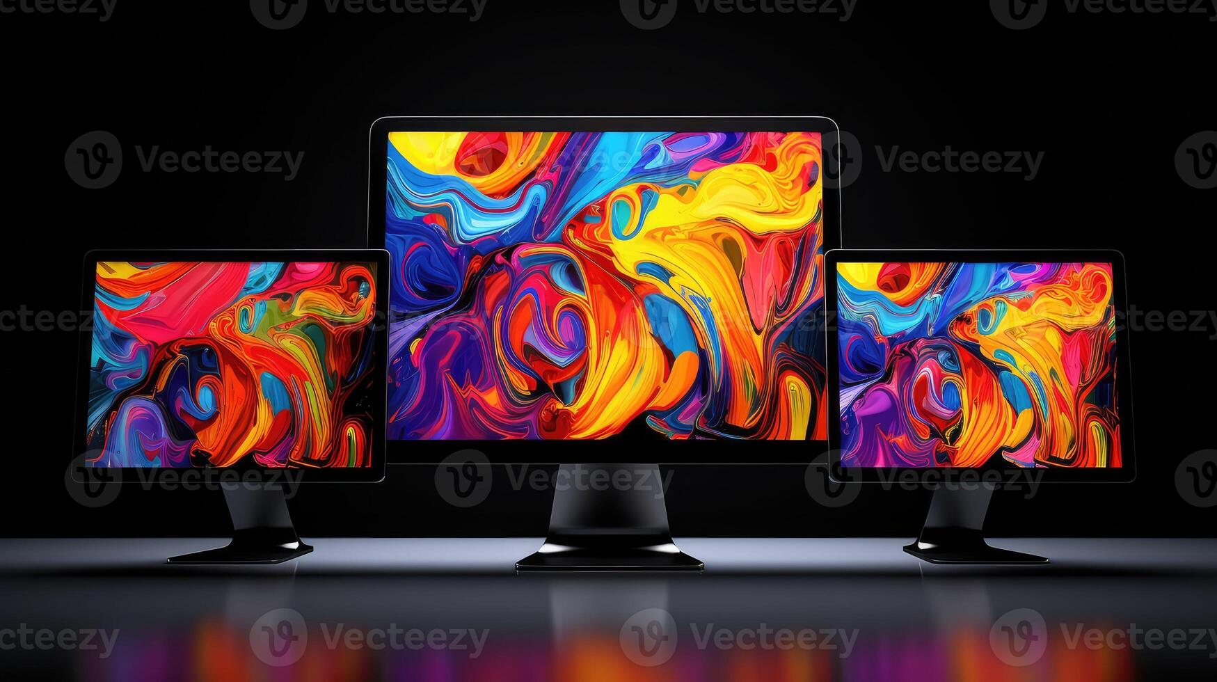 monitor using computer black photo