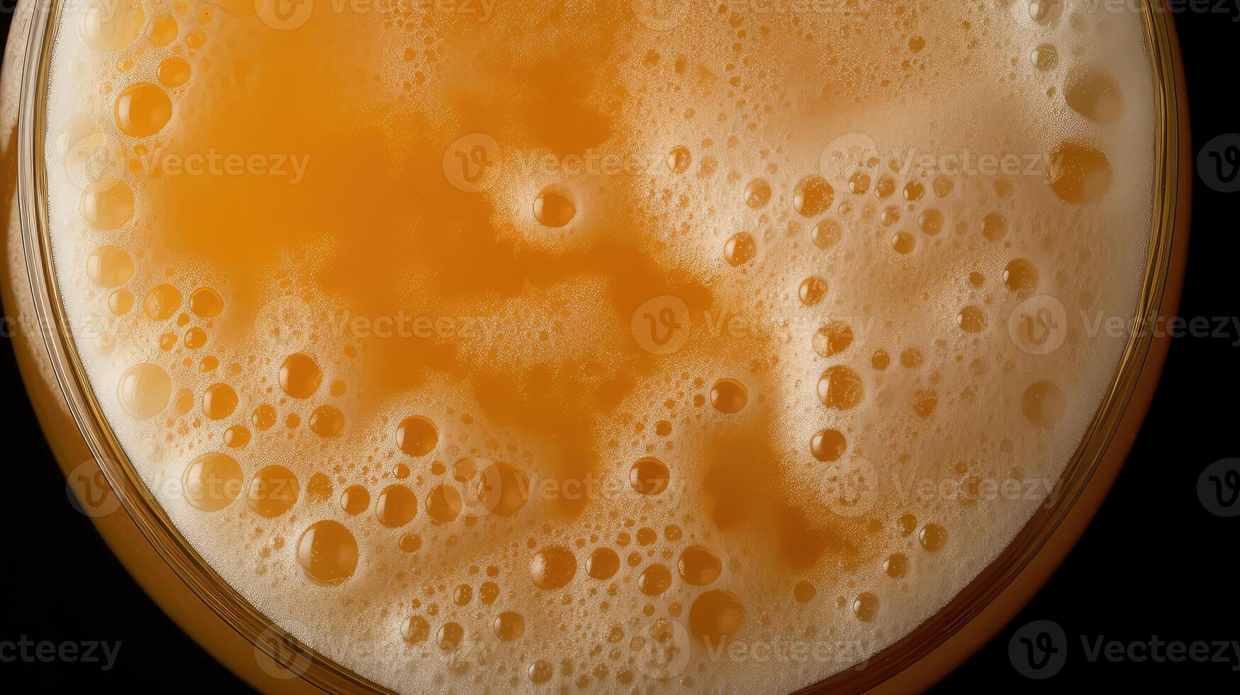 foam beer glass top view photo