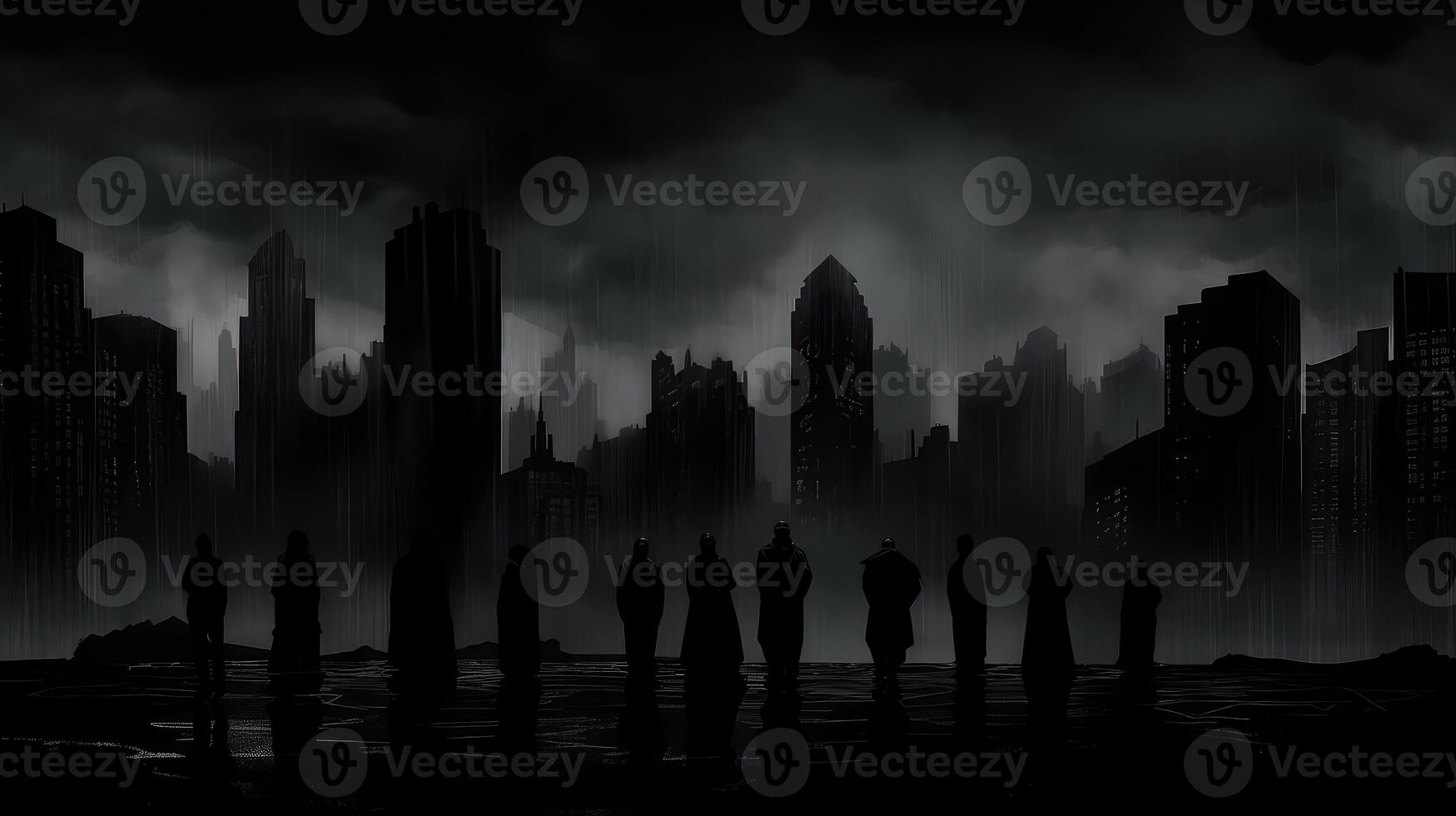 sky black silhouette of group photo