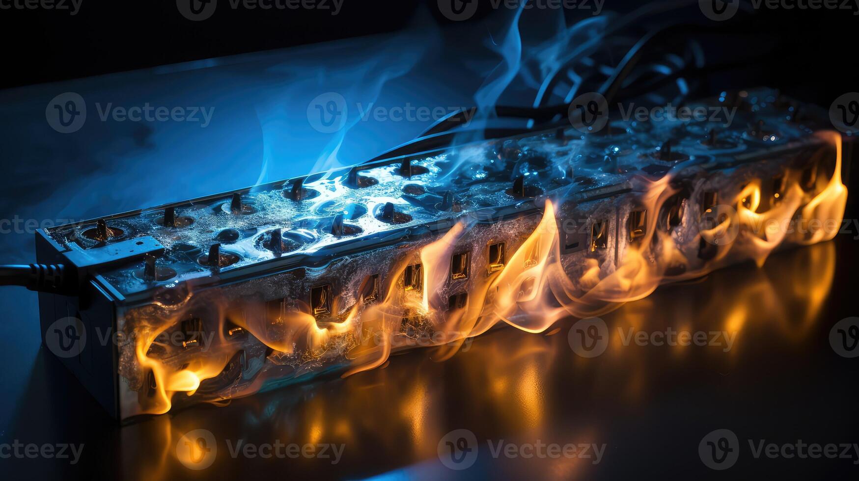 electricity power strip fire photo
