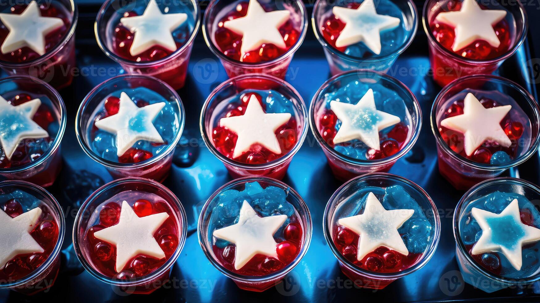 tray red white blue drink photo