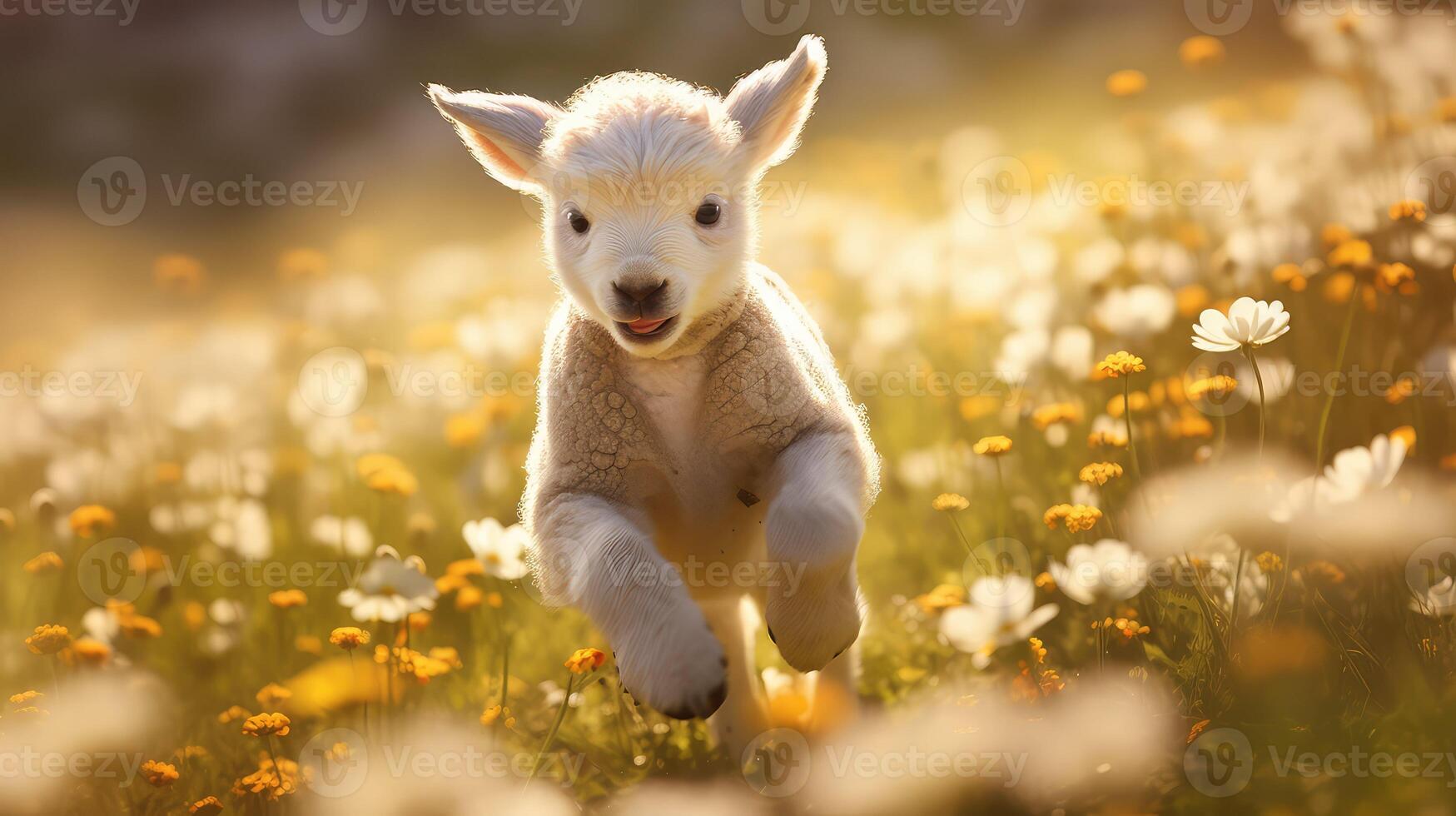joyful spring lambs photo