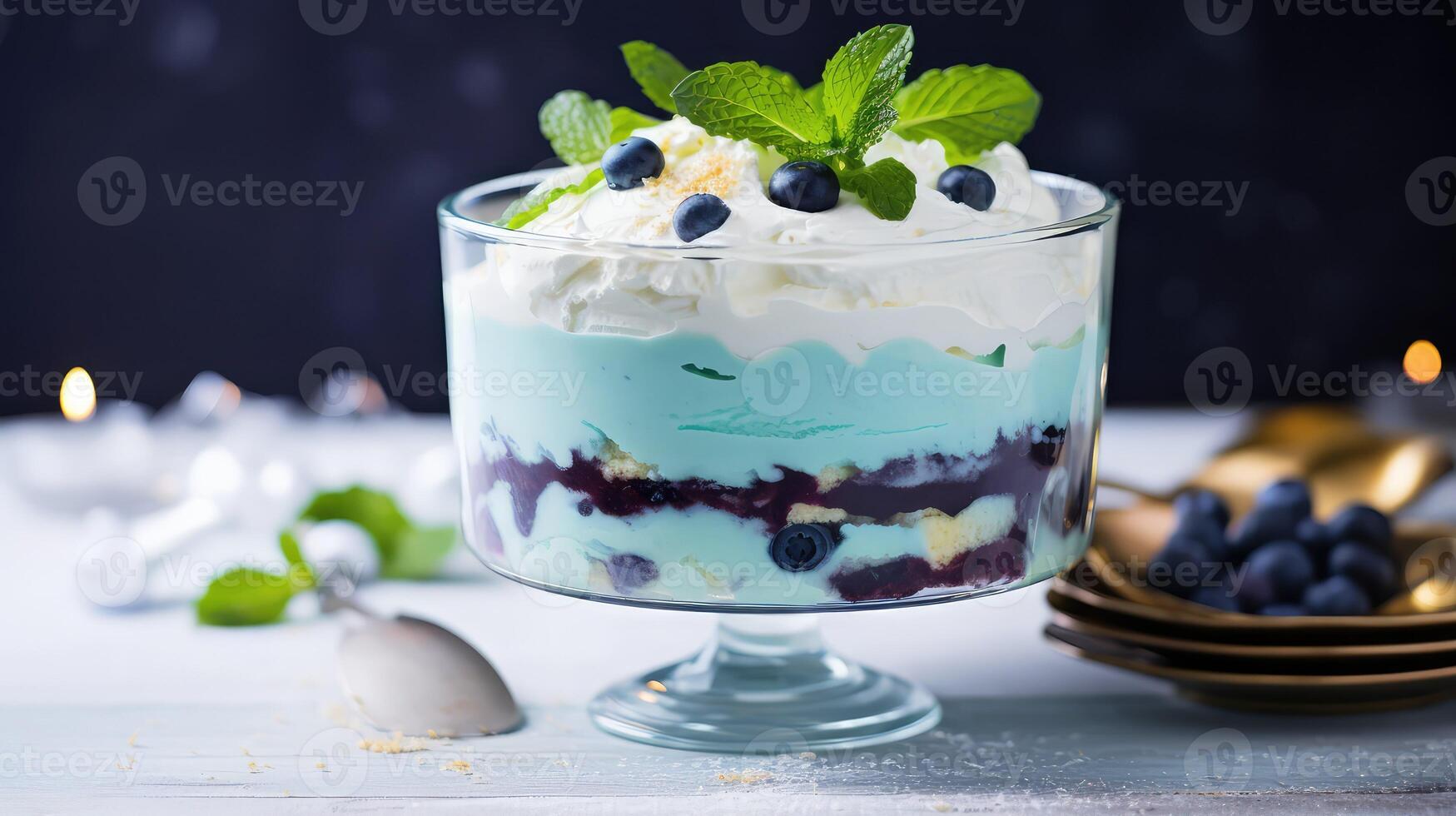 layers blue jello photo