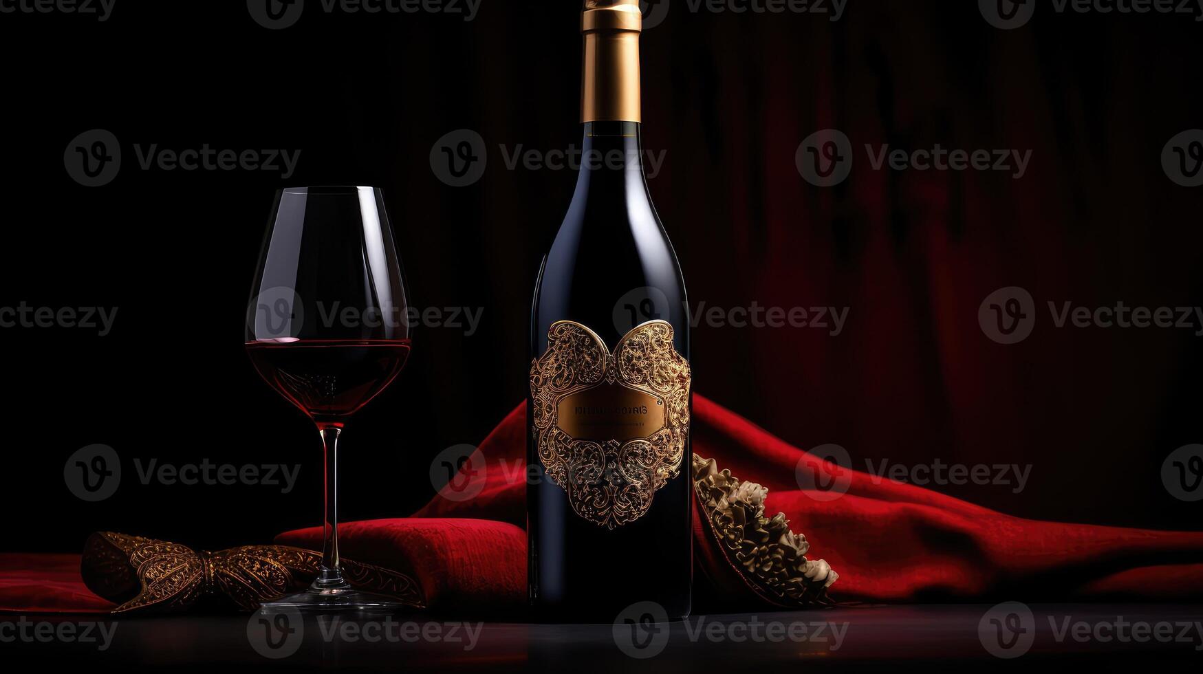 burgundy red wine bottles photo