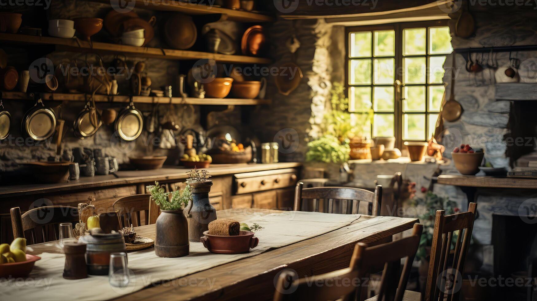 wooden blurred rustic house interior photo