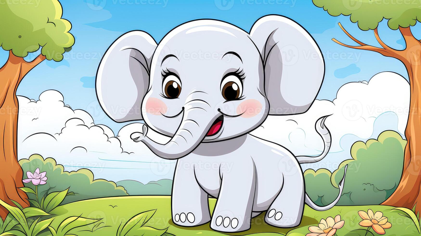 ears coloring book animals photo