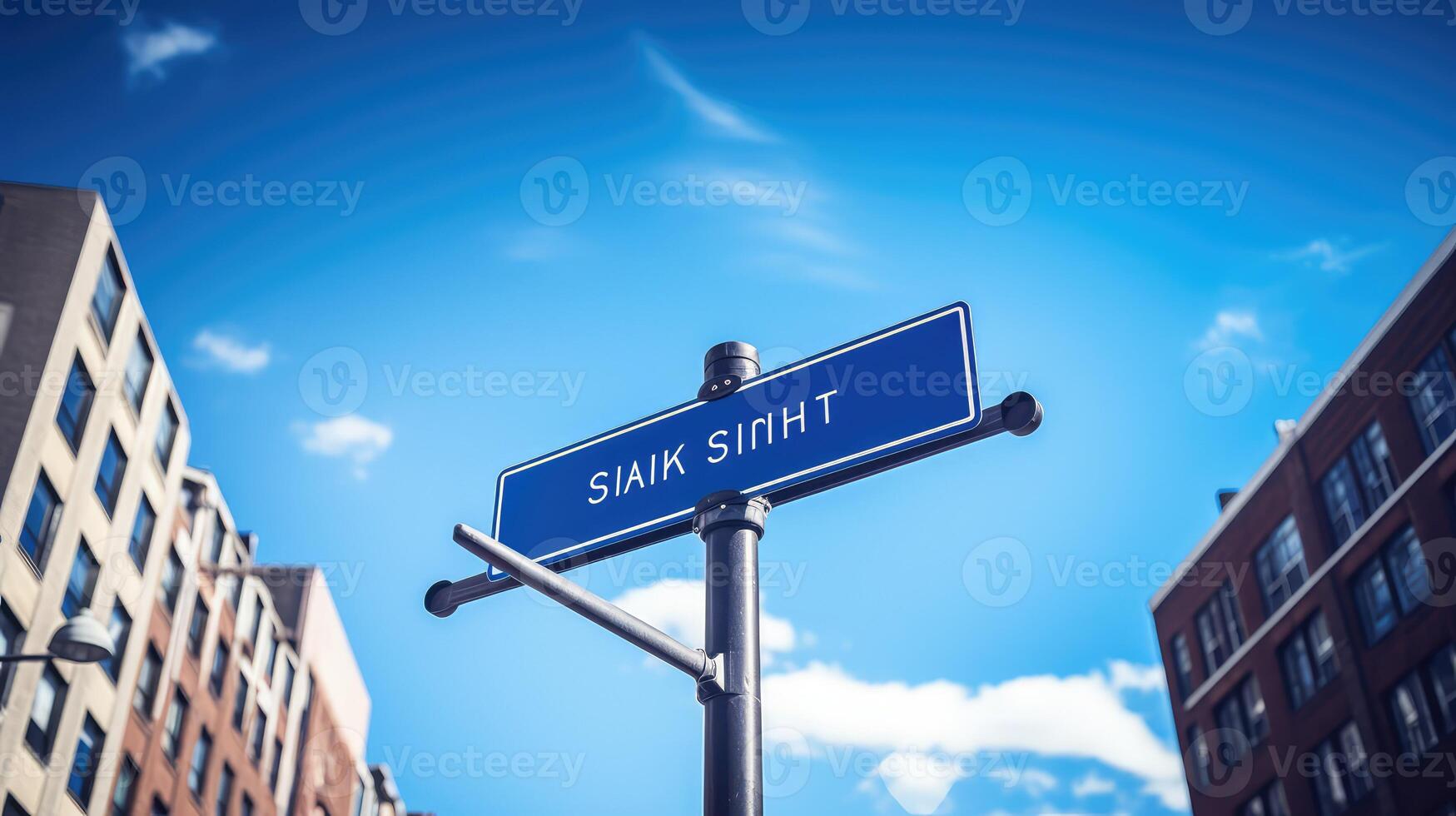 bright blue street sign photo