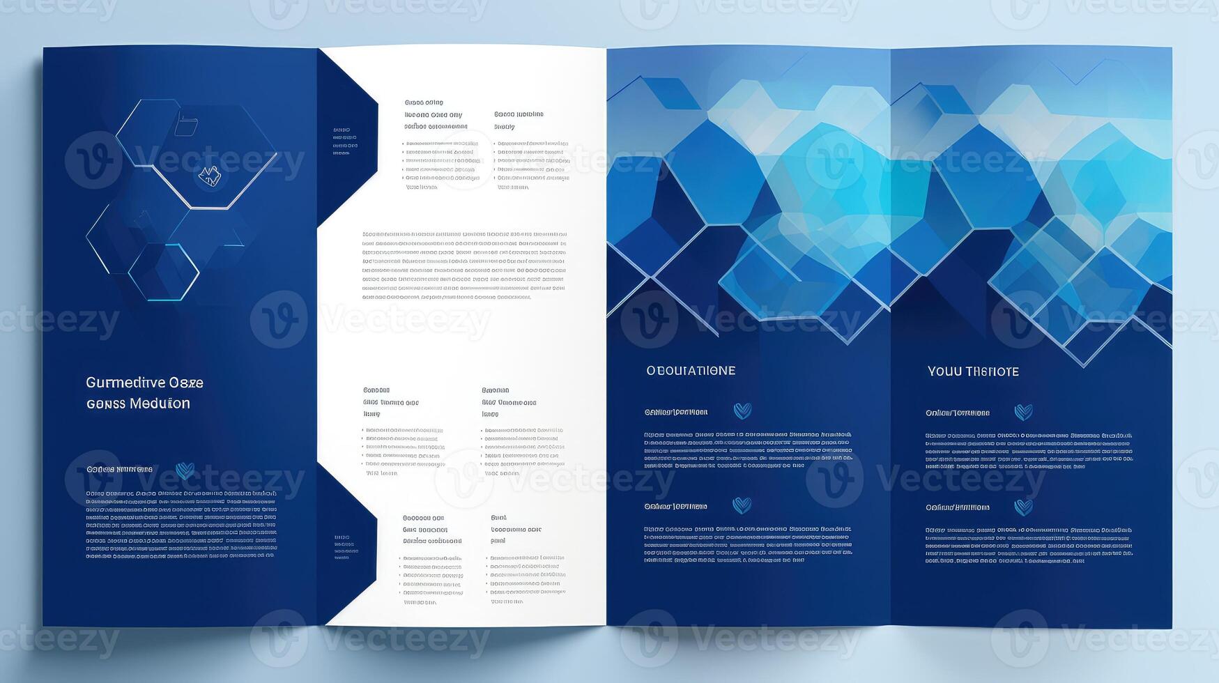 geometric brochure template blue photo