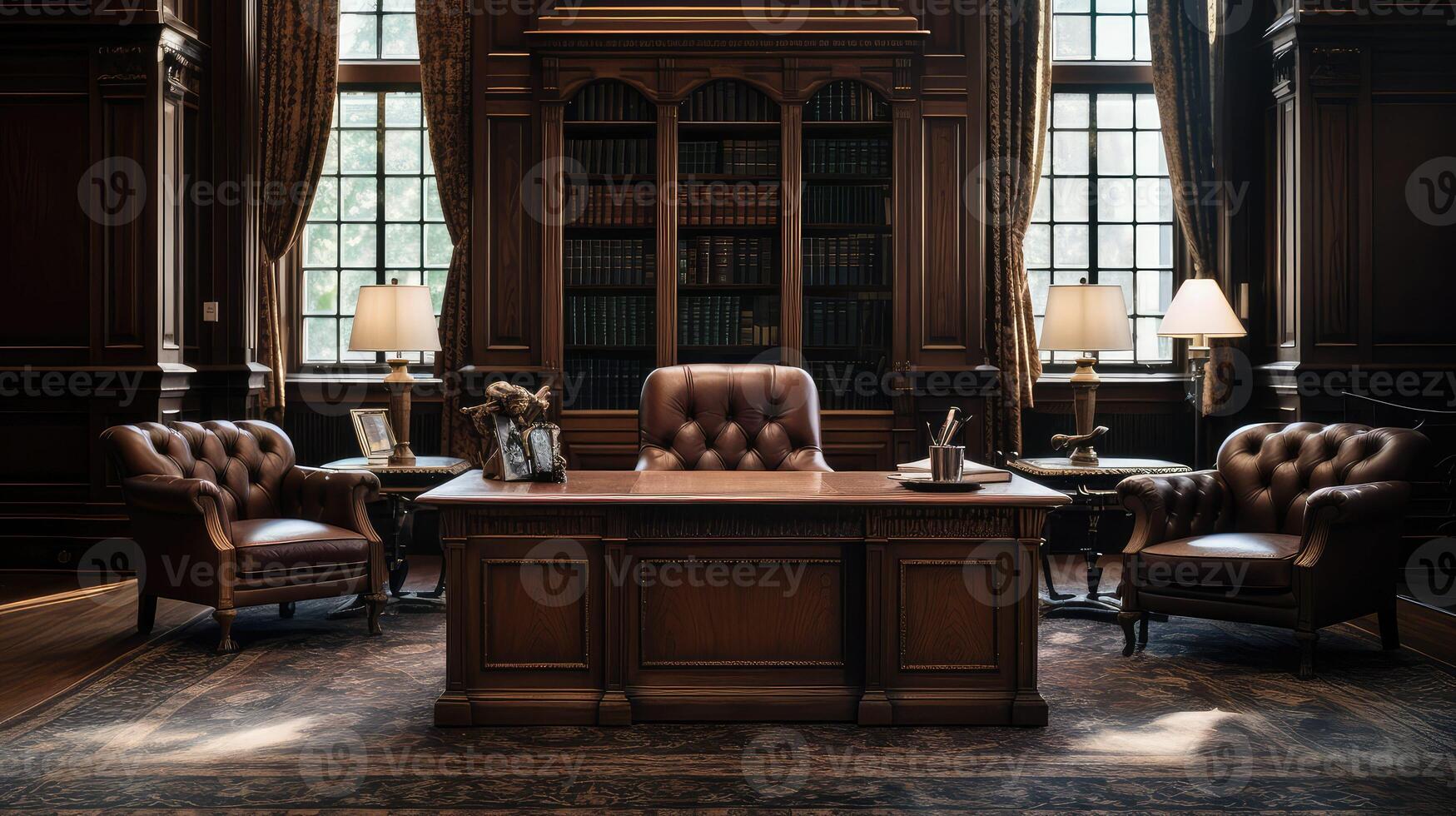desk wood office photo