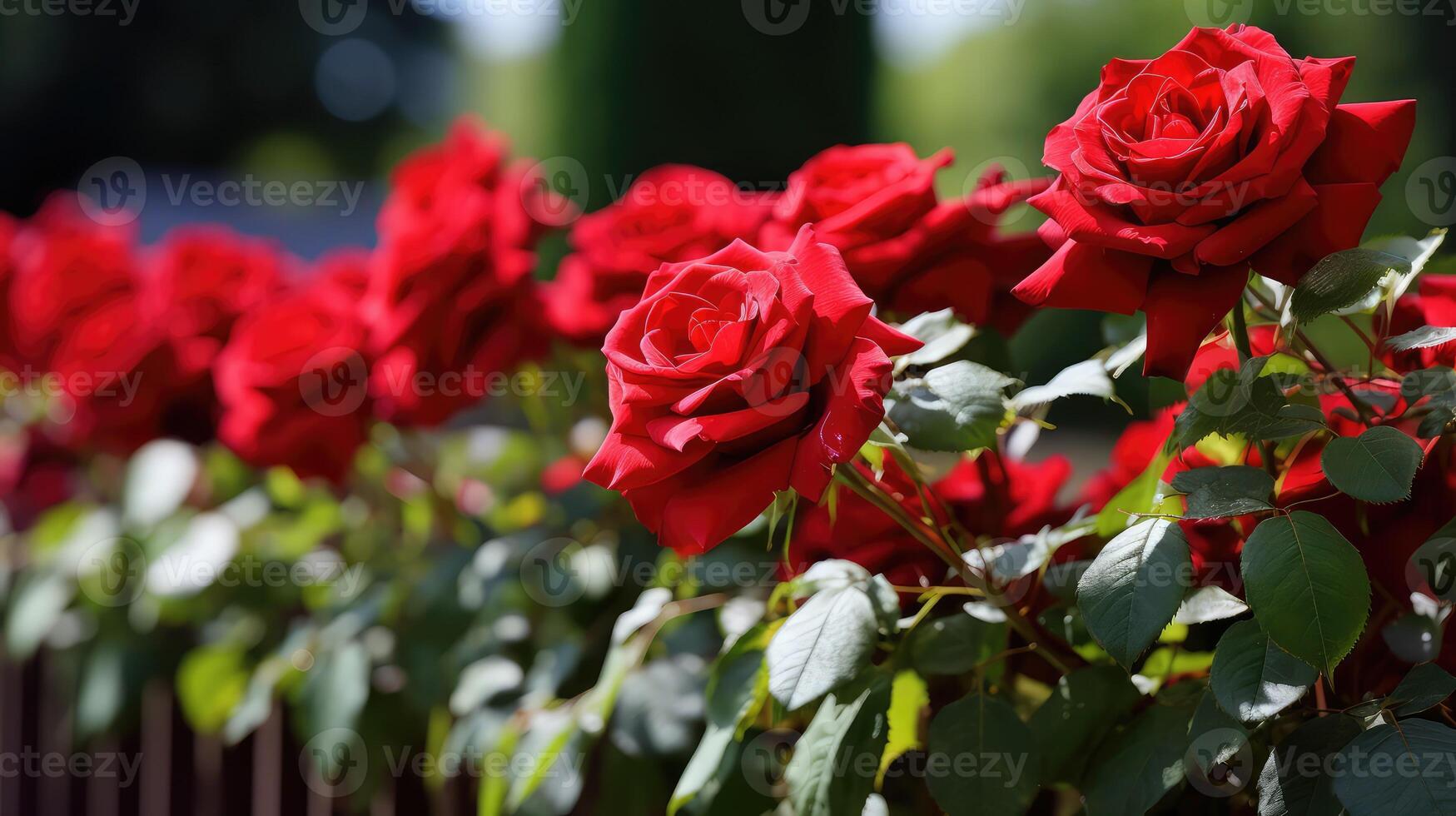 contrast red rose border photo
